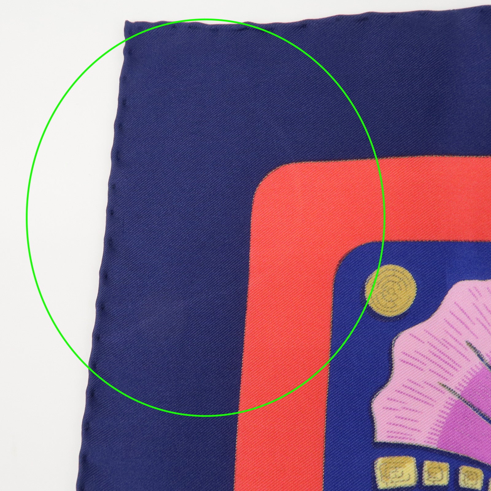 HERMES Carre 90 Silk 100% Scarf Cheval Turc Blue Gold Navy Used