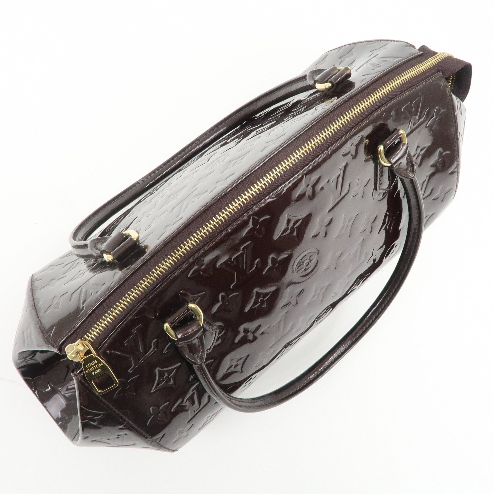 Louis Vuitton Monogram Vernis Sherwood PM Hand Bag Amarante M91493