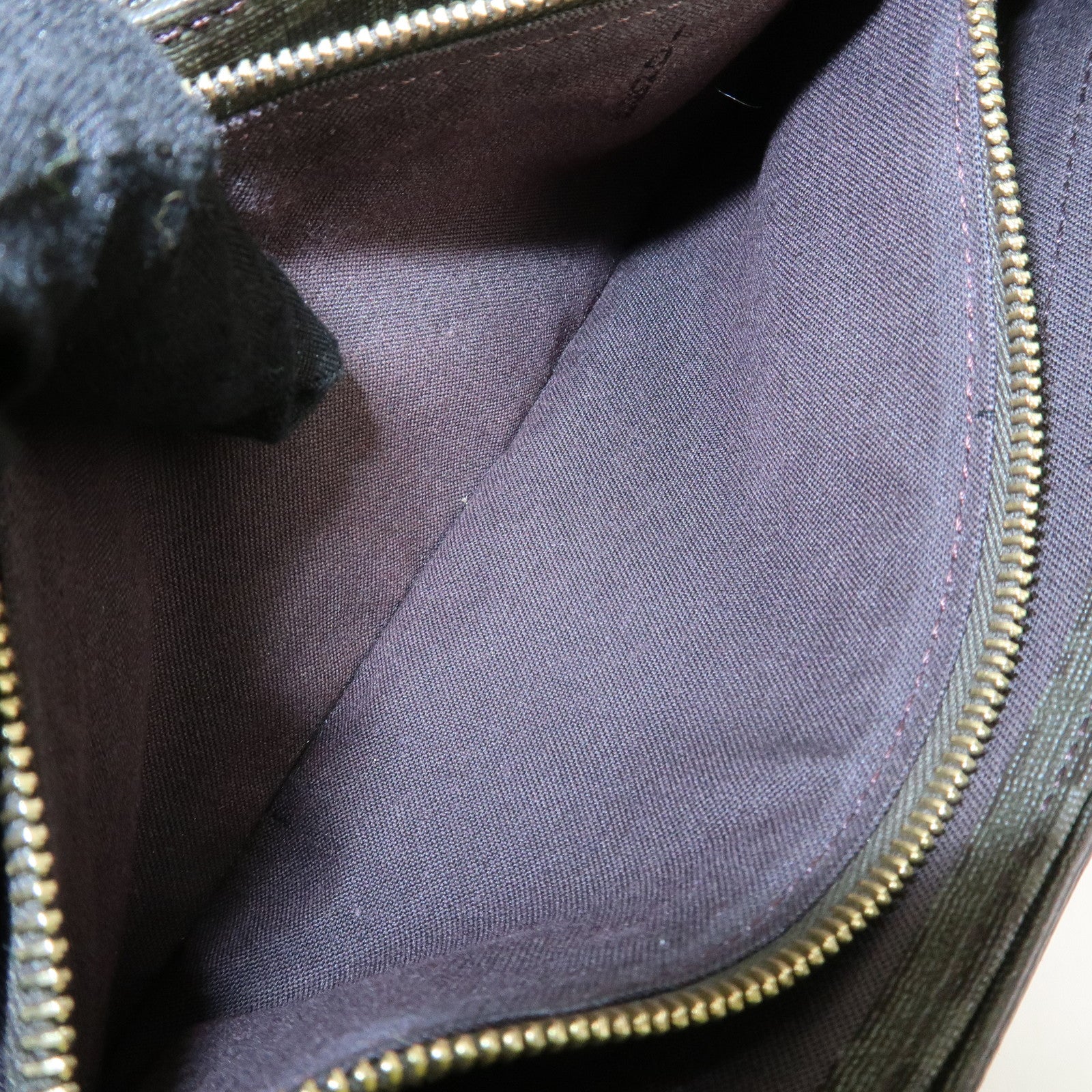 FENDI Zucchino PVC Flap Bi-Fold Long Wallet Black Moss Green 8M0235 Used