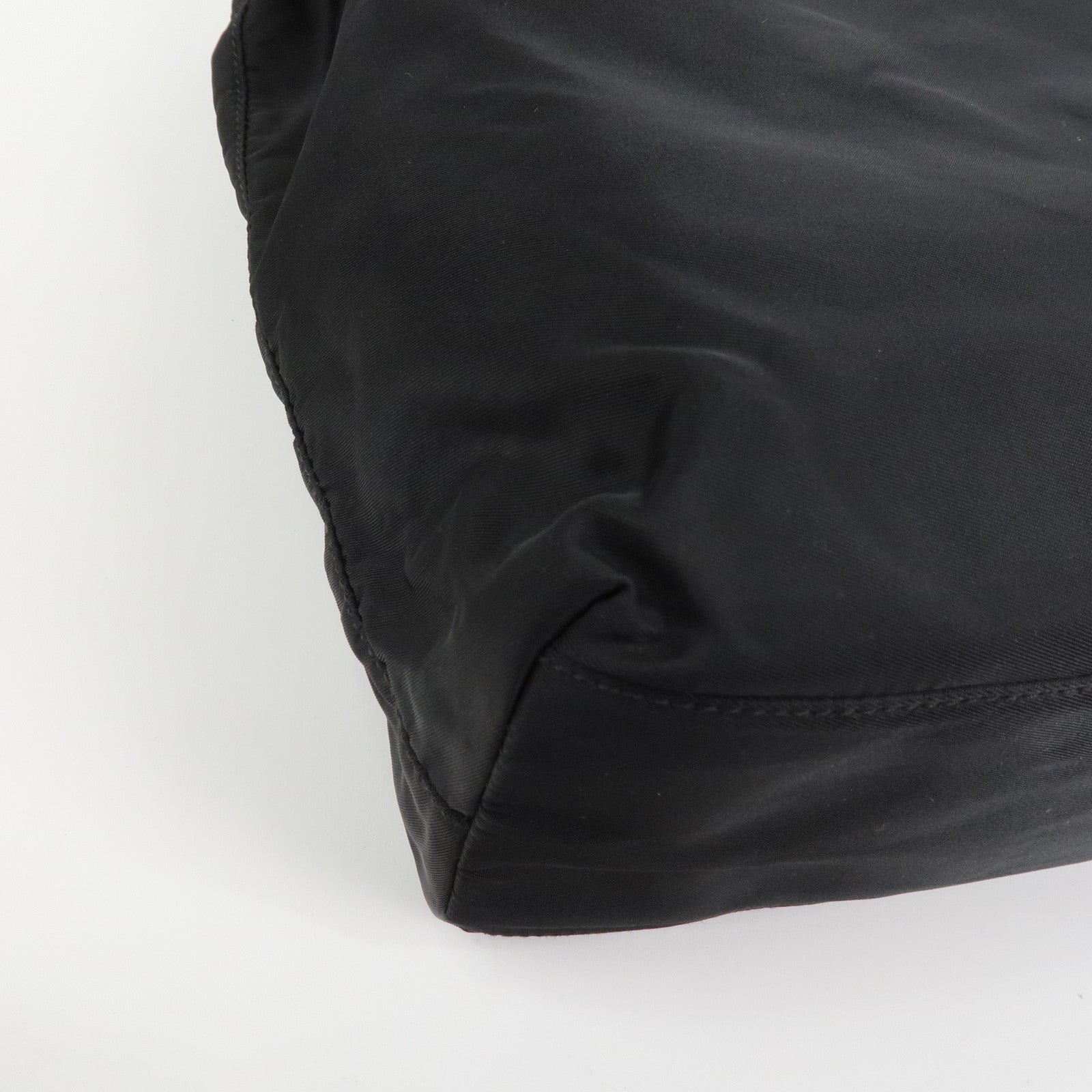 PRADA Triangle Logo Nylon Hand Bag Shoulder Bag Black H5692