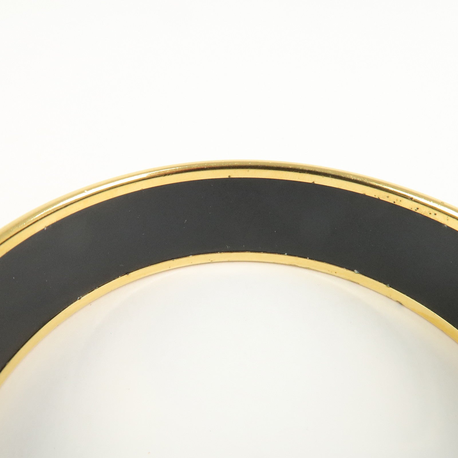 HERMES Email GM Bangle Bracelet Cloisonne Enamel Red Gold