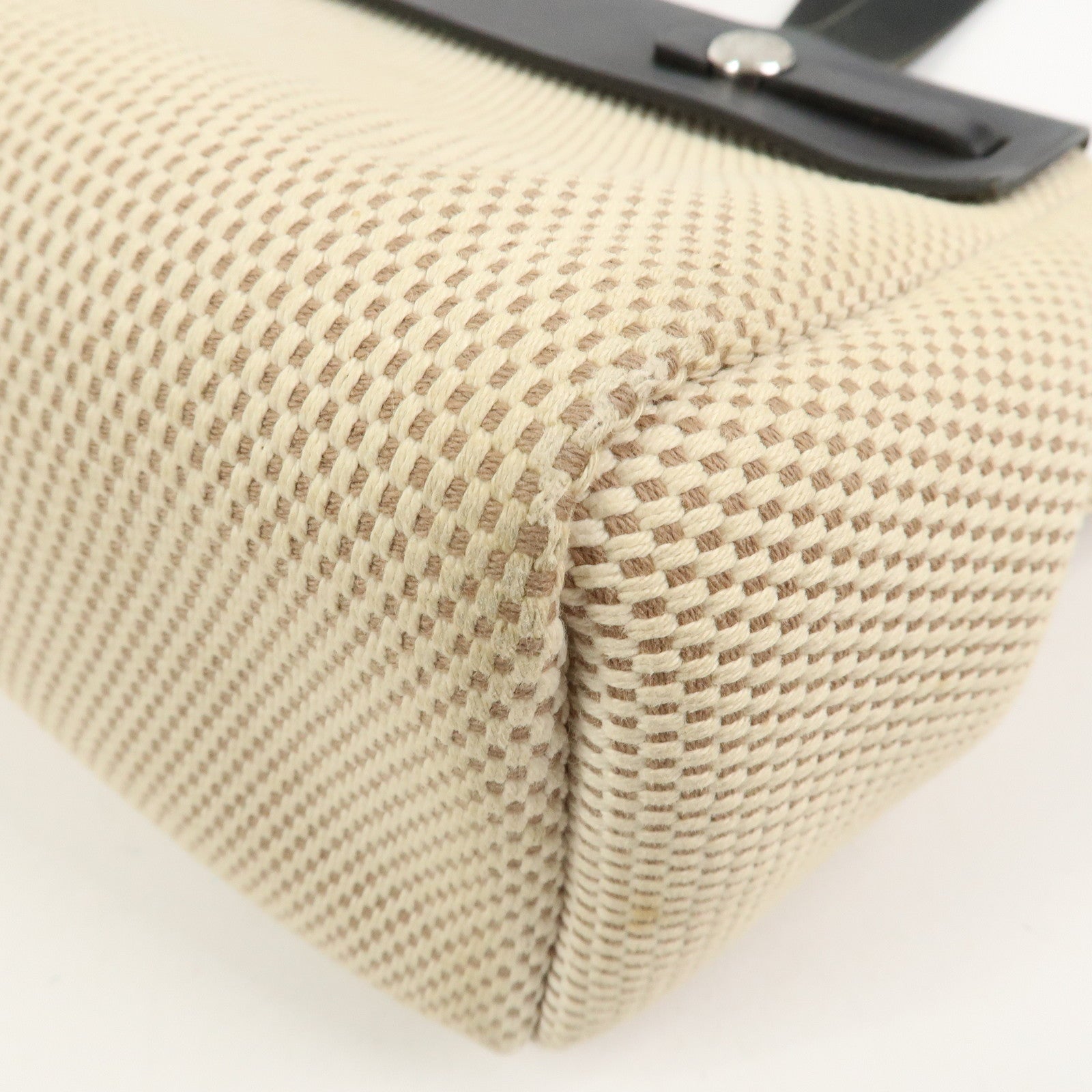 HERMES Herline Cabas PM Toile GM Canvas Leather Hand Bag □H Stamped