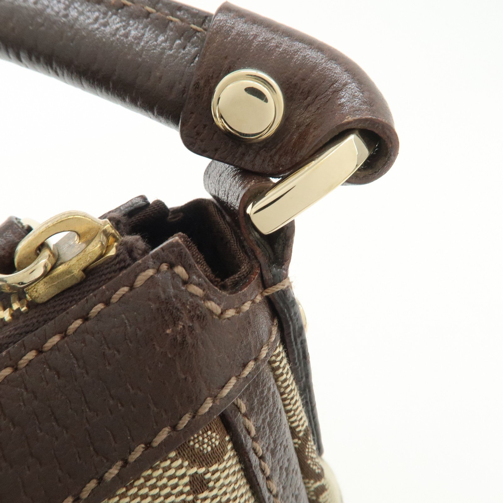 GUCCI GG Canvas Shoulder Bag Hand Bag Beige Brown 146244