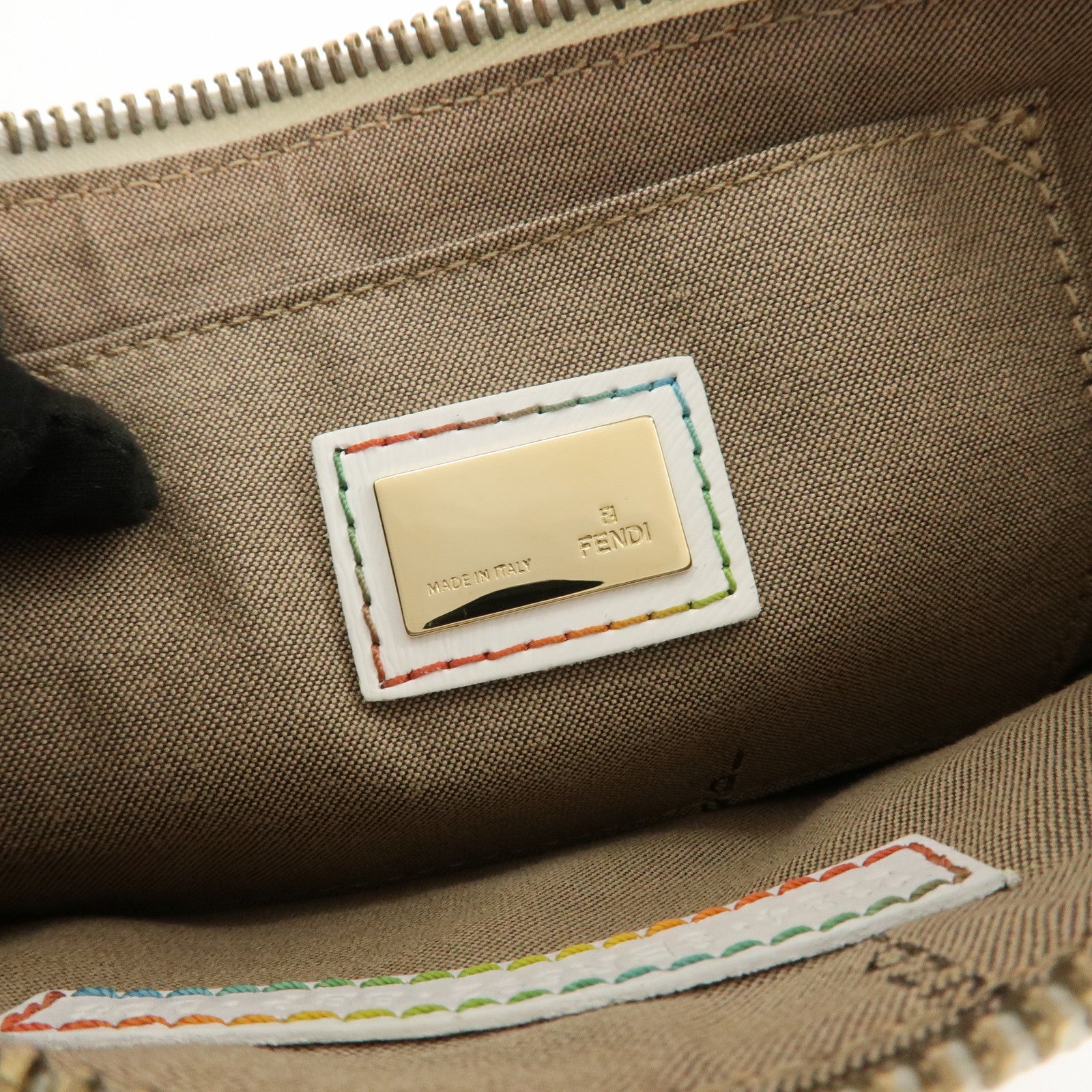 FENDI Zucca Print PVC Chain Accessory Pouch Multicolor 8BR592