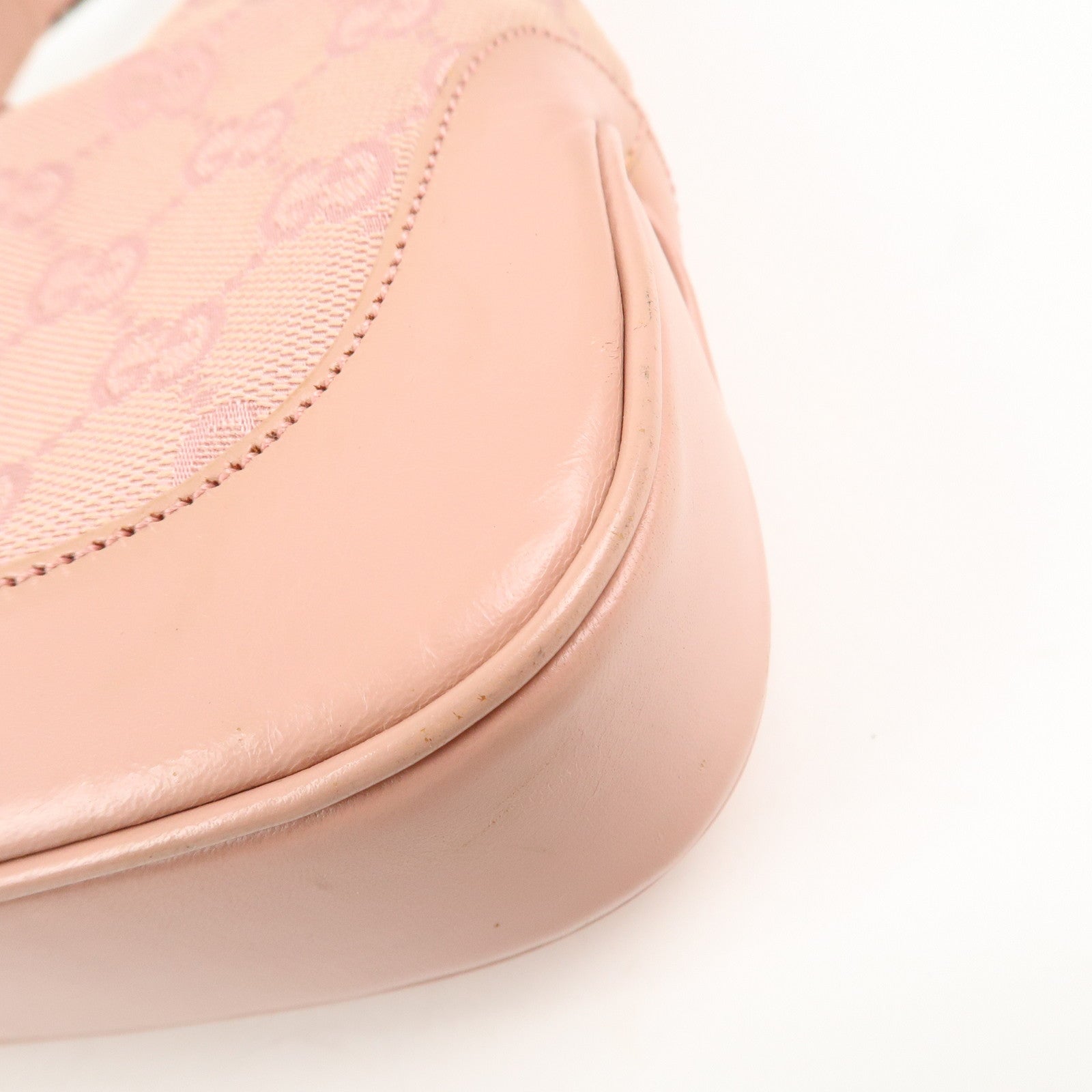 GUCCI Jackie Canvas Leather Shoulder Hand Bag Pink 001.3735
