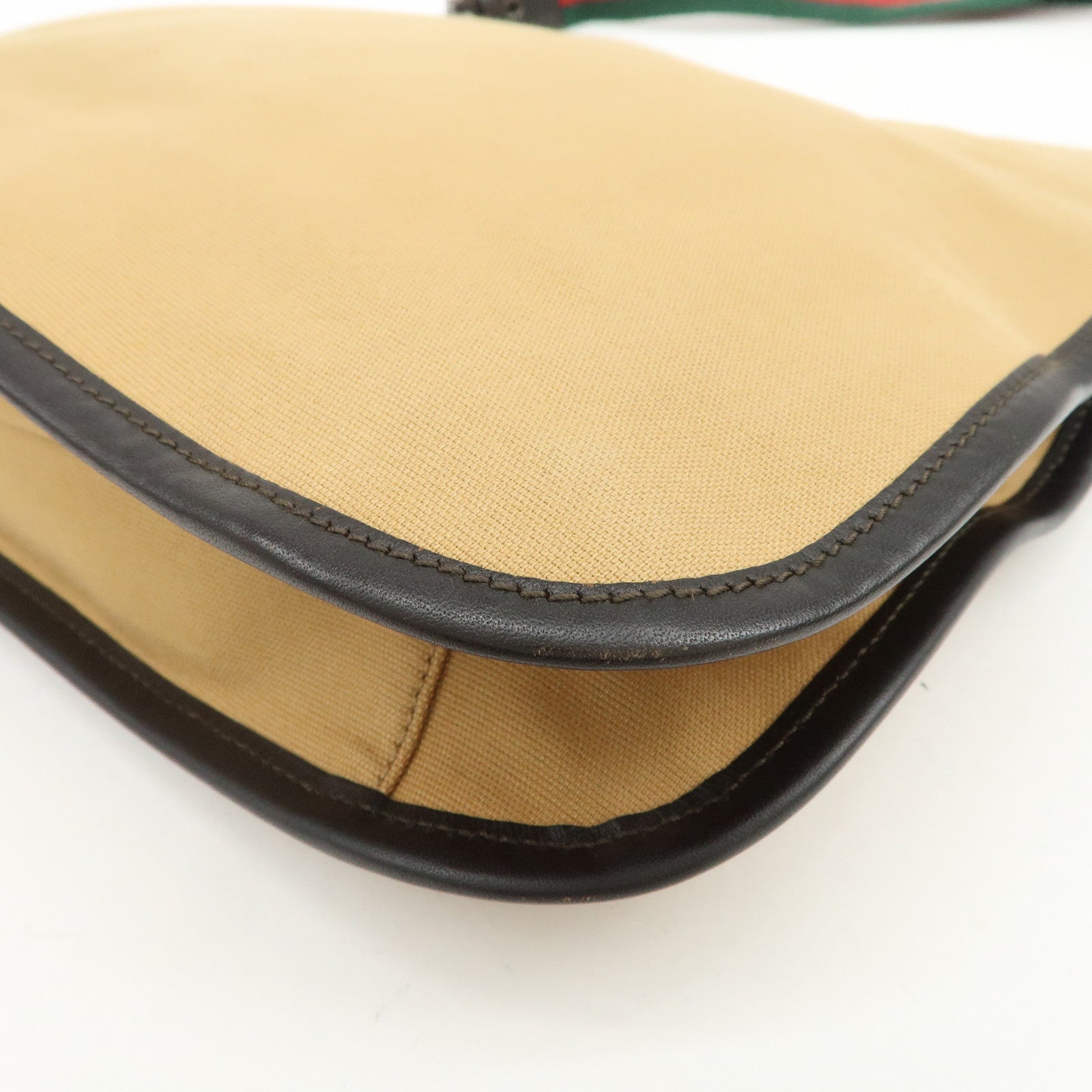 GUCCI Sherry Canvas Leather Shoulder Crossbody Bag Beige 001.4321