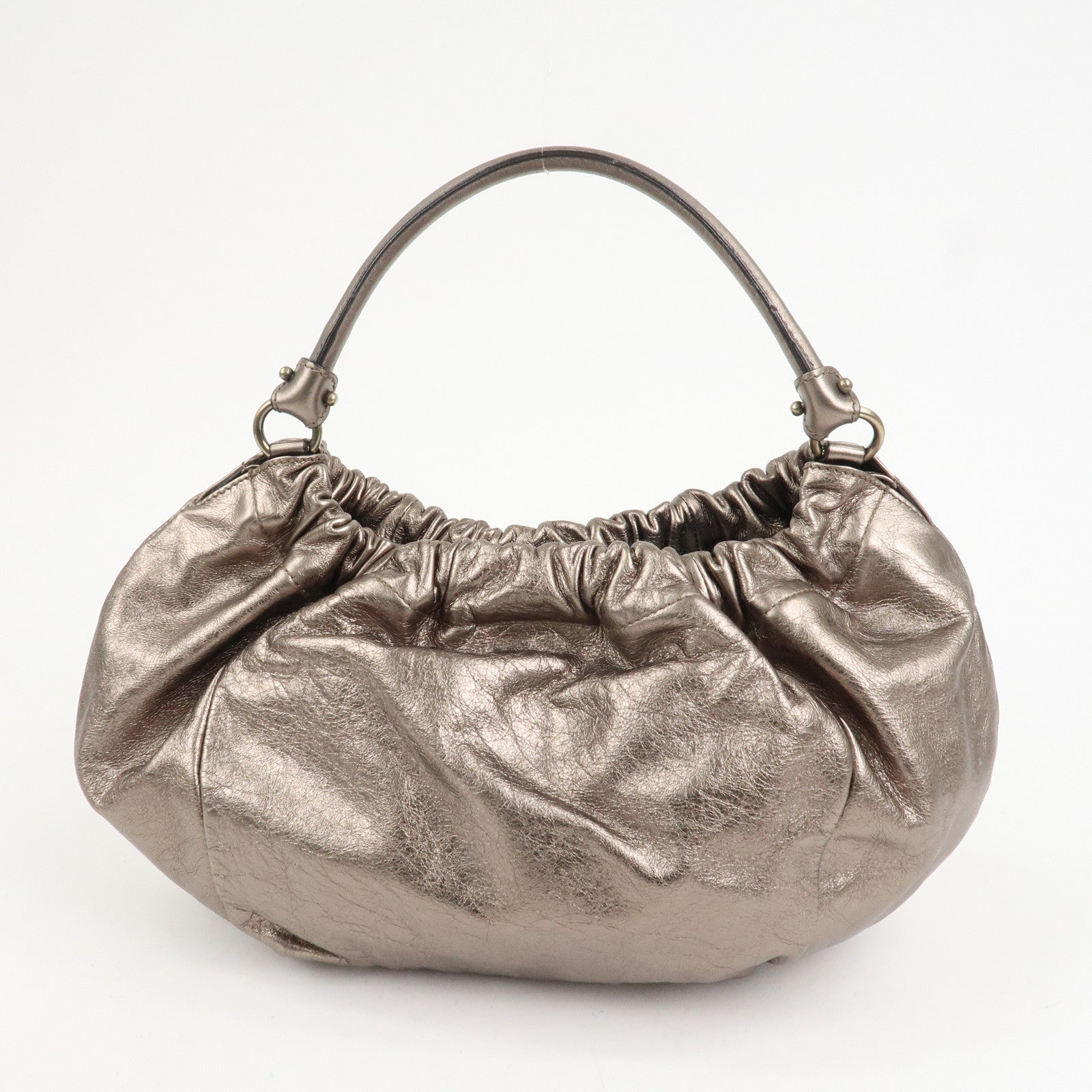 Ferragamo Vara Ribbon Leather Shoulder Bag Hand Bag Bronze