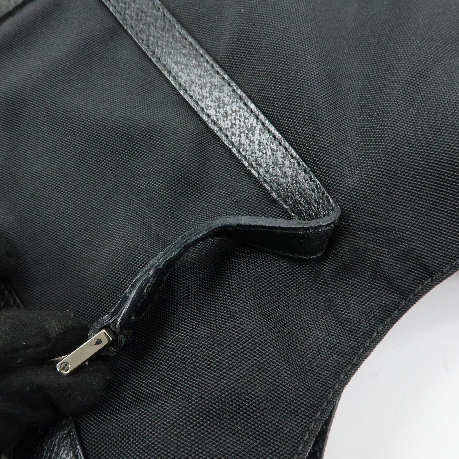 GUCCI Jackie Nylon Leather Shoulder Bag Hand Bag Black 001・3876