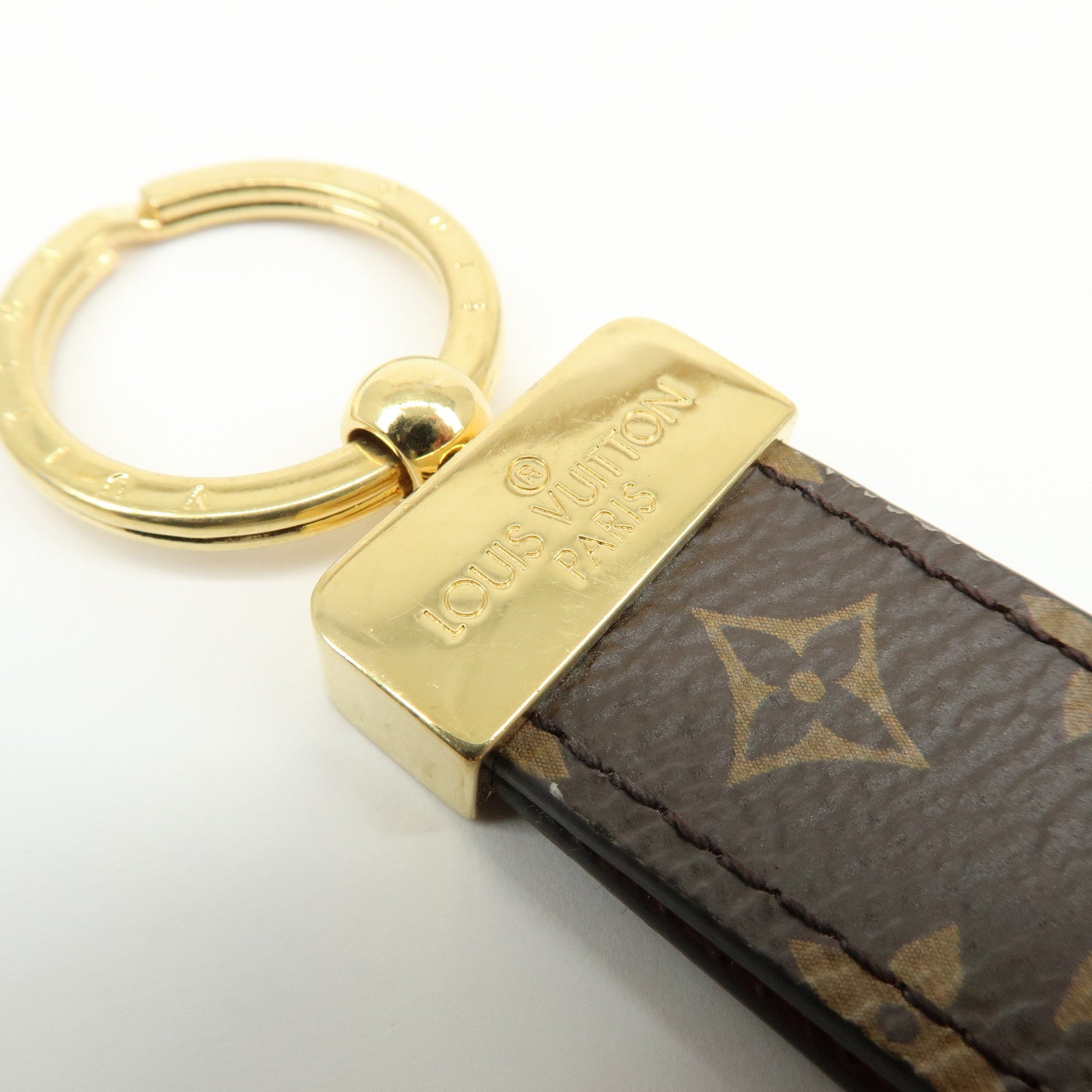 Louis Vuitton Monogram Dragonne Key Chain Key Holder Brown M65221