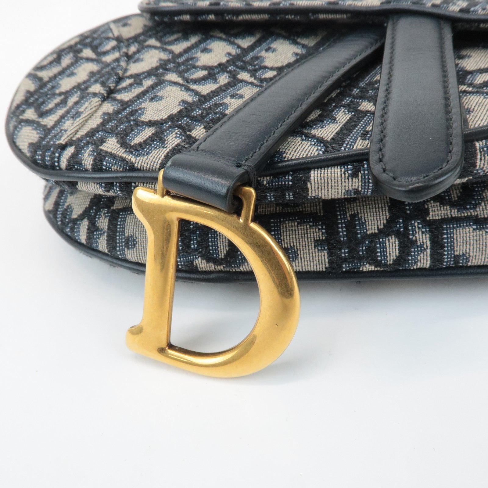 Christian Dior Trotter Jacquard Leather Saddle Mini Shoulder Bag