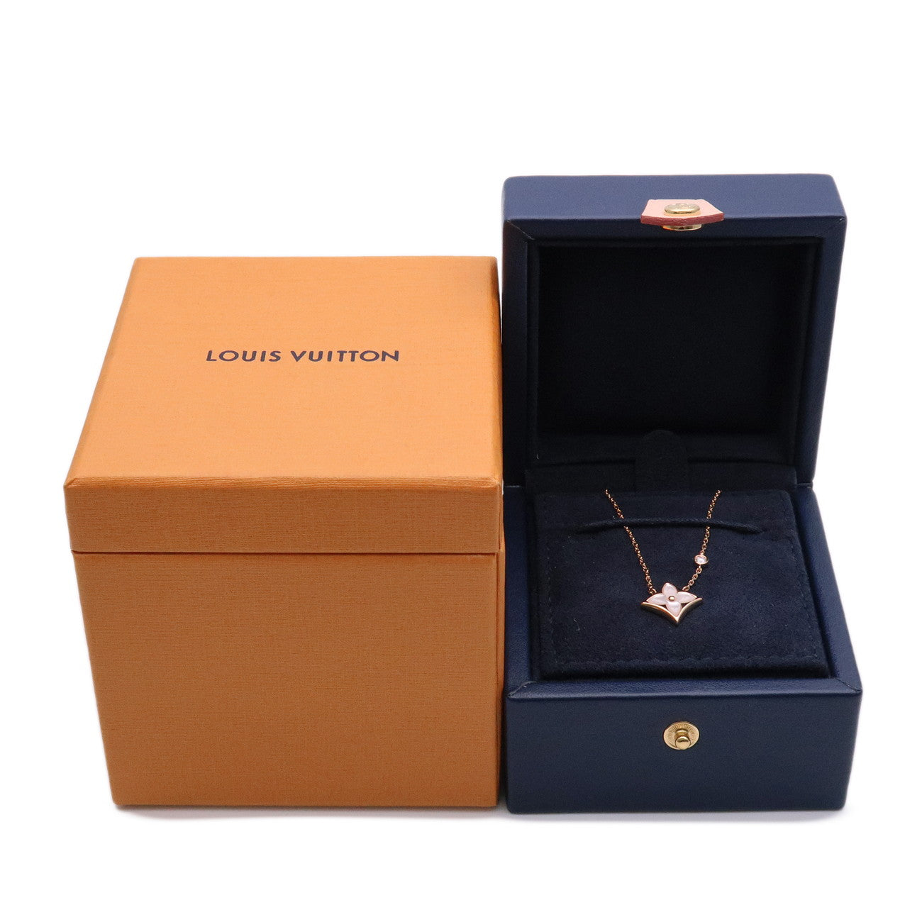 Louis Vuitton Star Blossom BB 1P Diamond Necklace K18PG Q93612