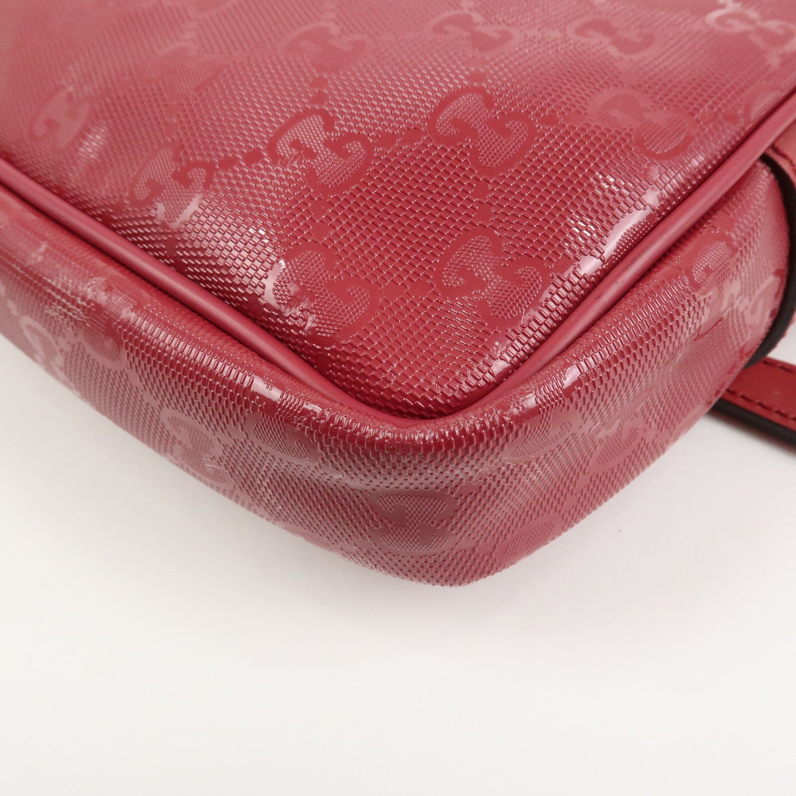 GUCCI GG Imprime GG Supreme Leather Shoulder Bag Pink 201447