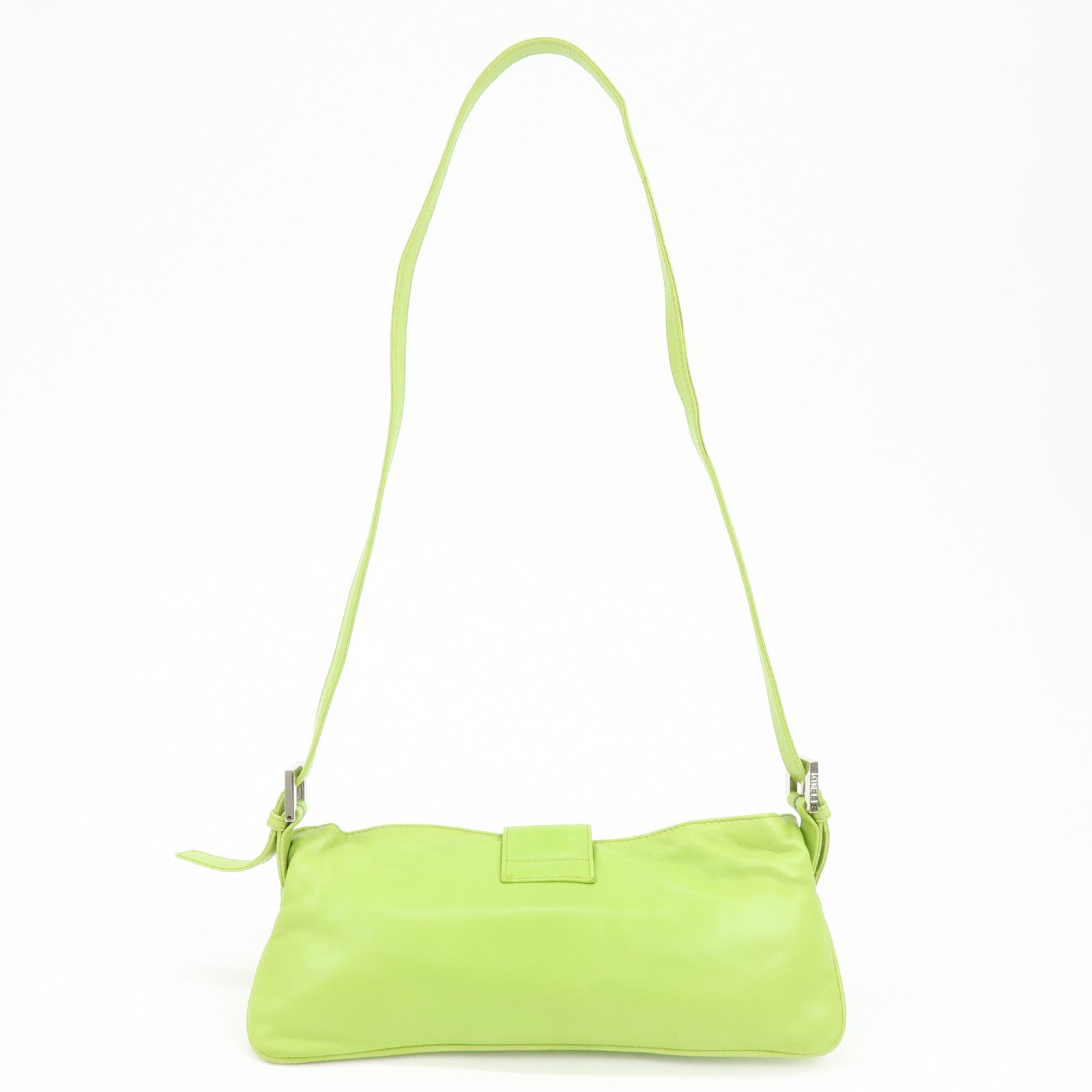FENDI Leather Shoulder Bag Crossbody Bag Light Green 26685
