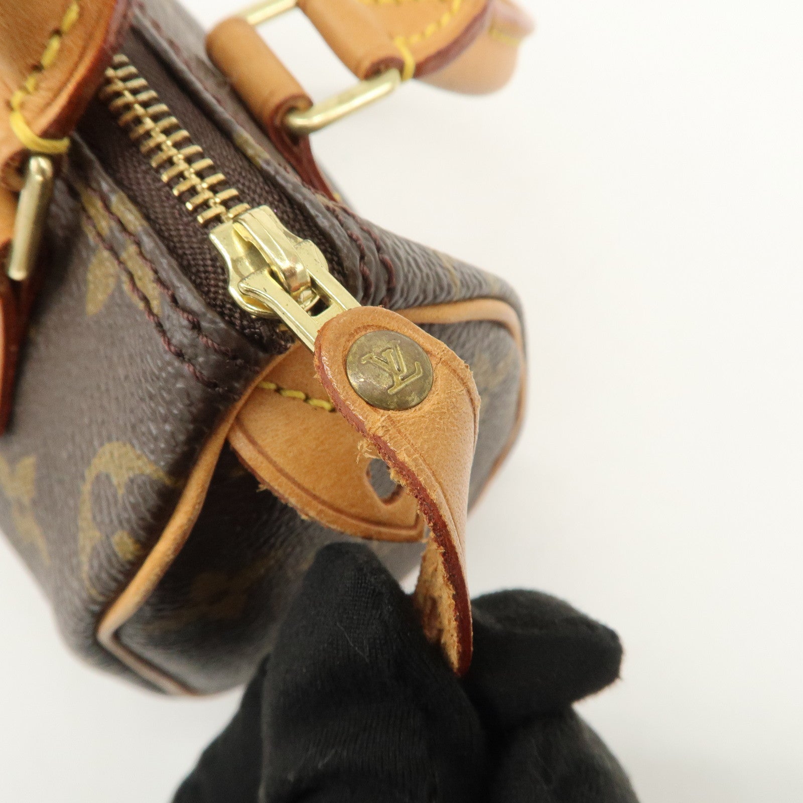 Louis Vuitton Monogram Mini Speedy Hand Bag & Strap Brown M41534