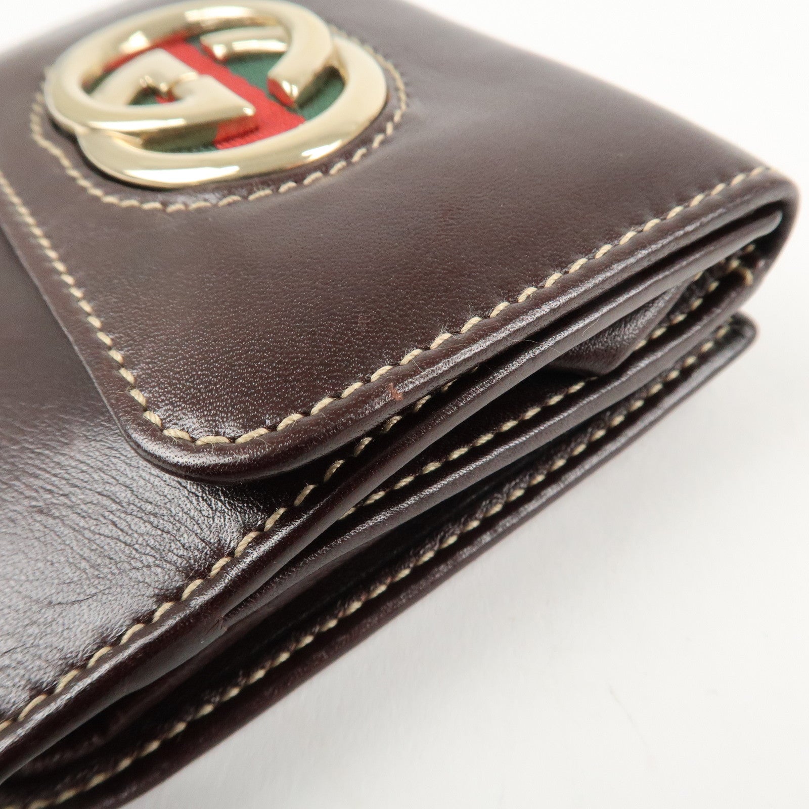 GUCCI Interlocking G Sherry Double Hook Bi-Fold Wallet 162760 Used