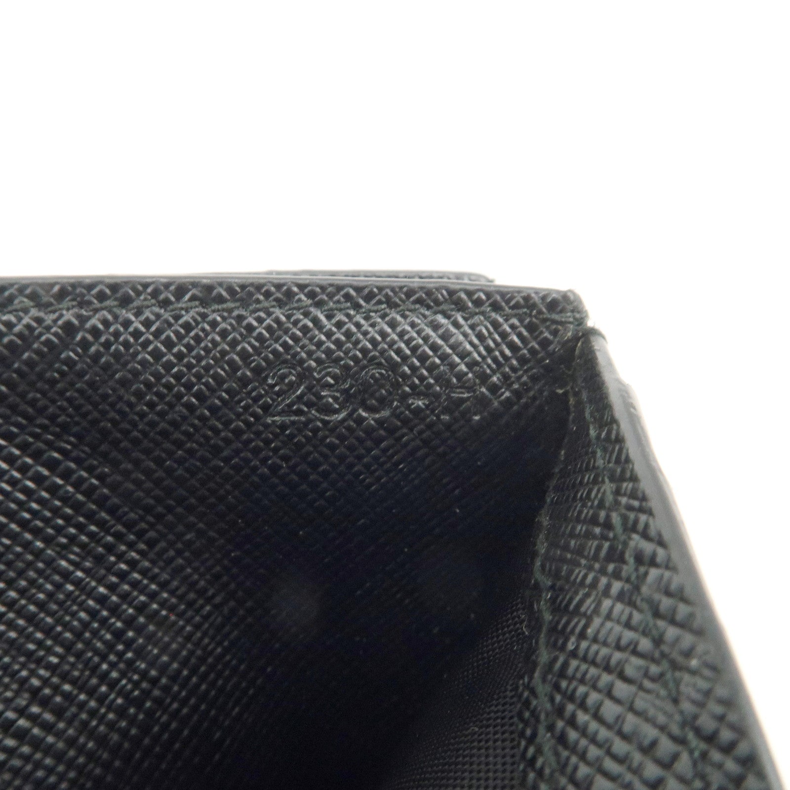 PRADA Logo Saffiano Leather Compact Wallet Black 2MC066