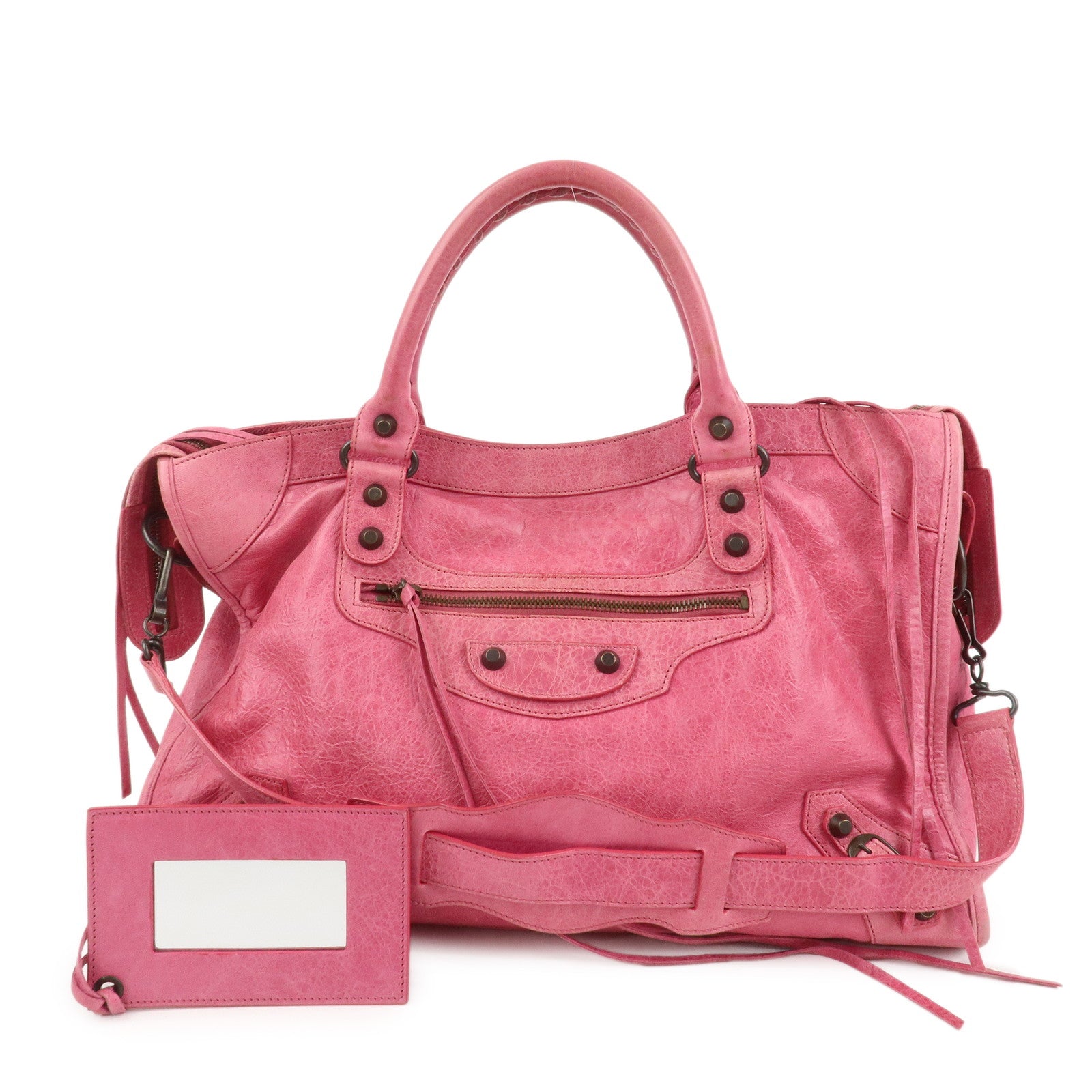 BALENCIAGA The City Leather 2Way Bag Hand Bag Shoulder Bag 115748