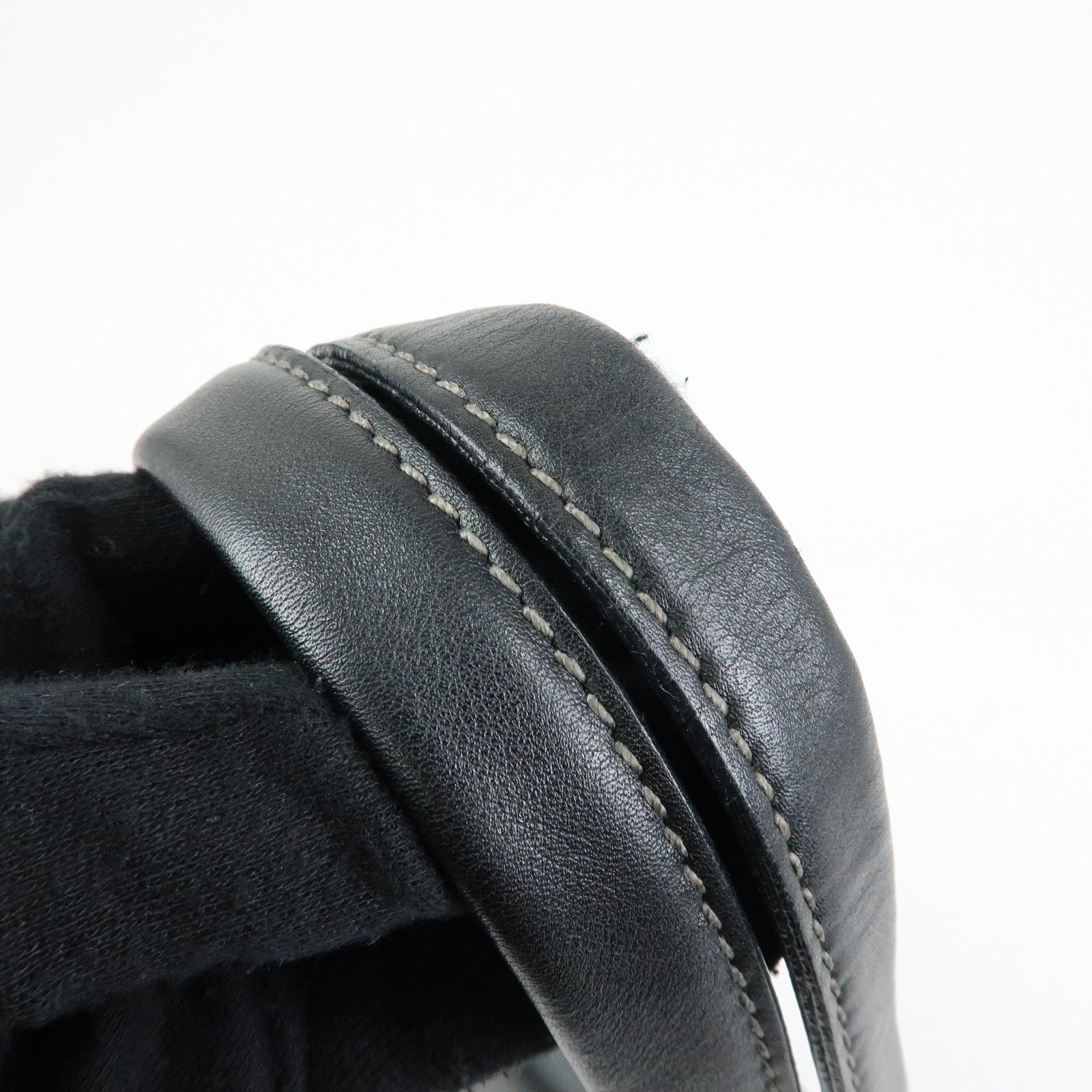 BVLGARI Leather Tote Bag Hand Bag Shoulder Bag Black