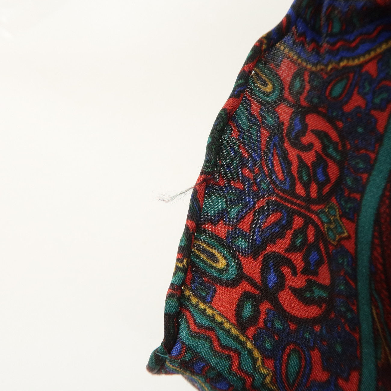 CHANEL Silk 100% Scarf Gripoix Print Red Multi Color Used