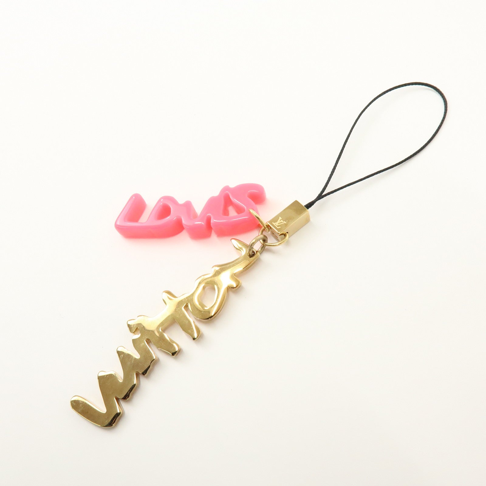 Louis Vuitton Accessoire Telephone Graffiti Bag Charm Gold Pink