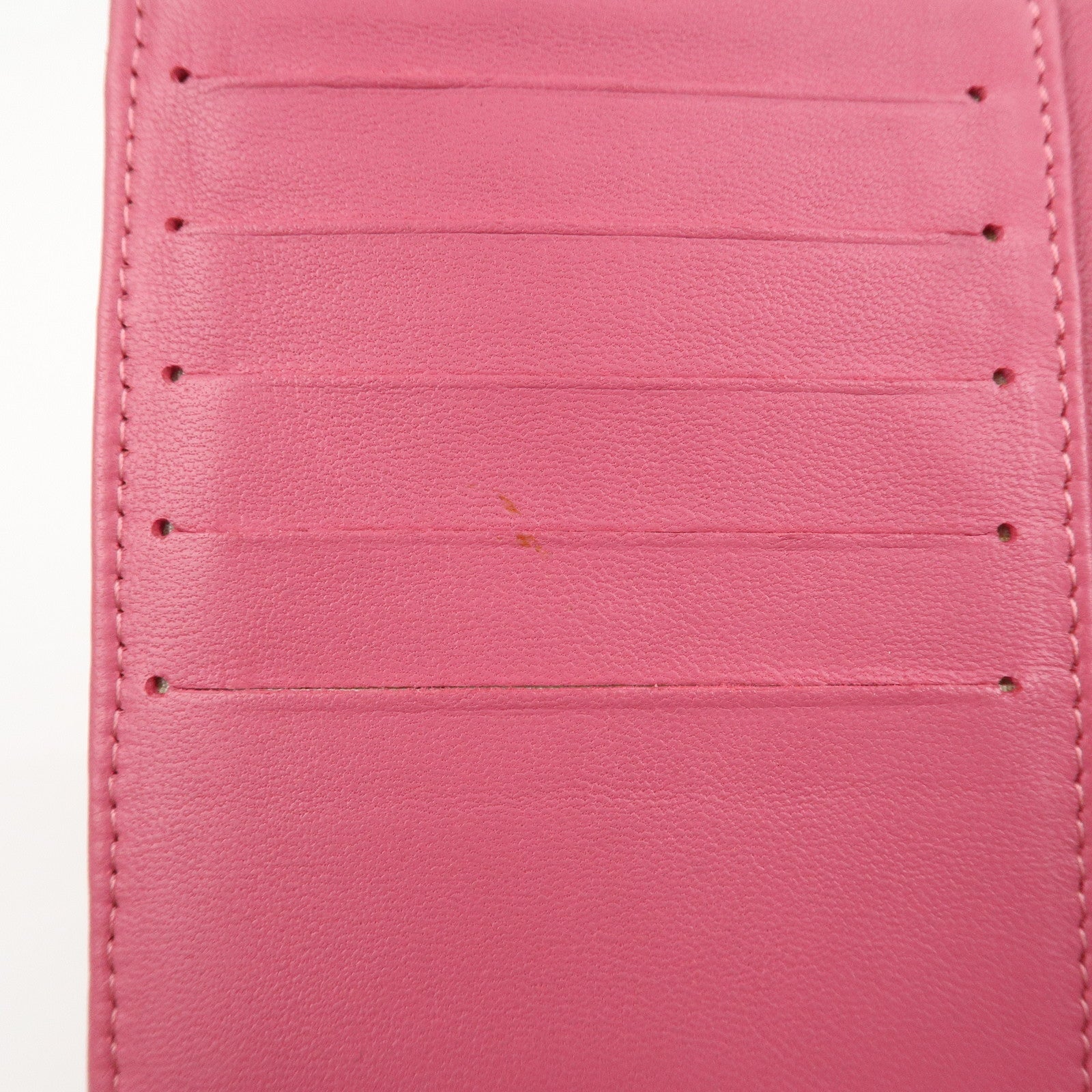 CHANEL Matelasse Lamb Skin Bi-fold Wallet Purse Pink