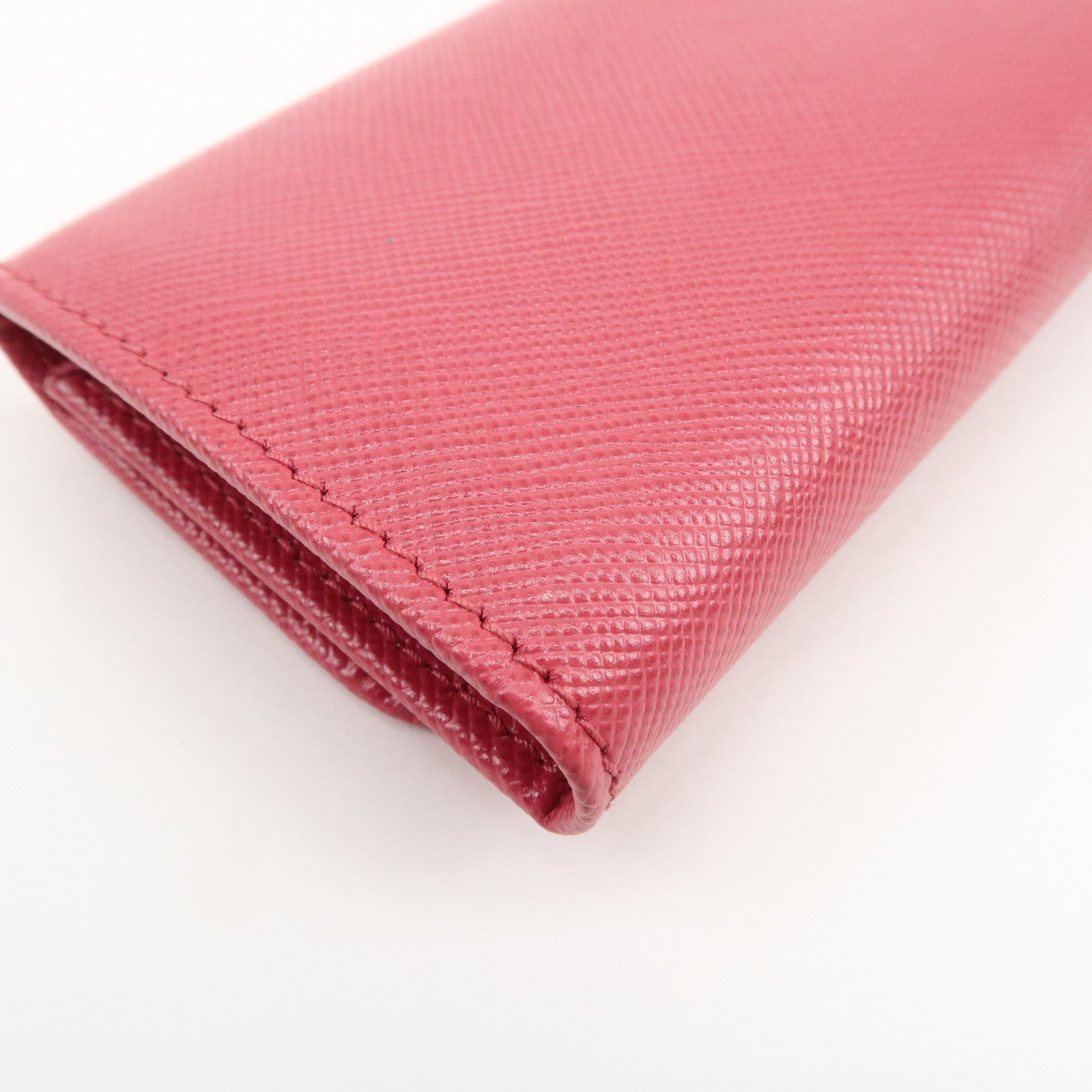 PRADA Logo Saffiano Leather 6 Rings Key Case Key Holder Pink 1PG222