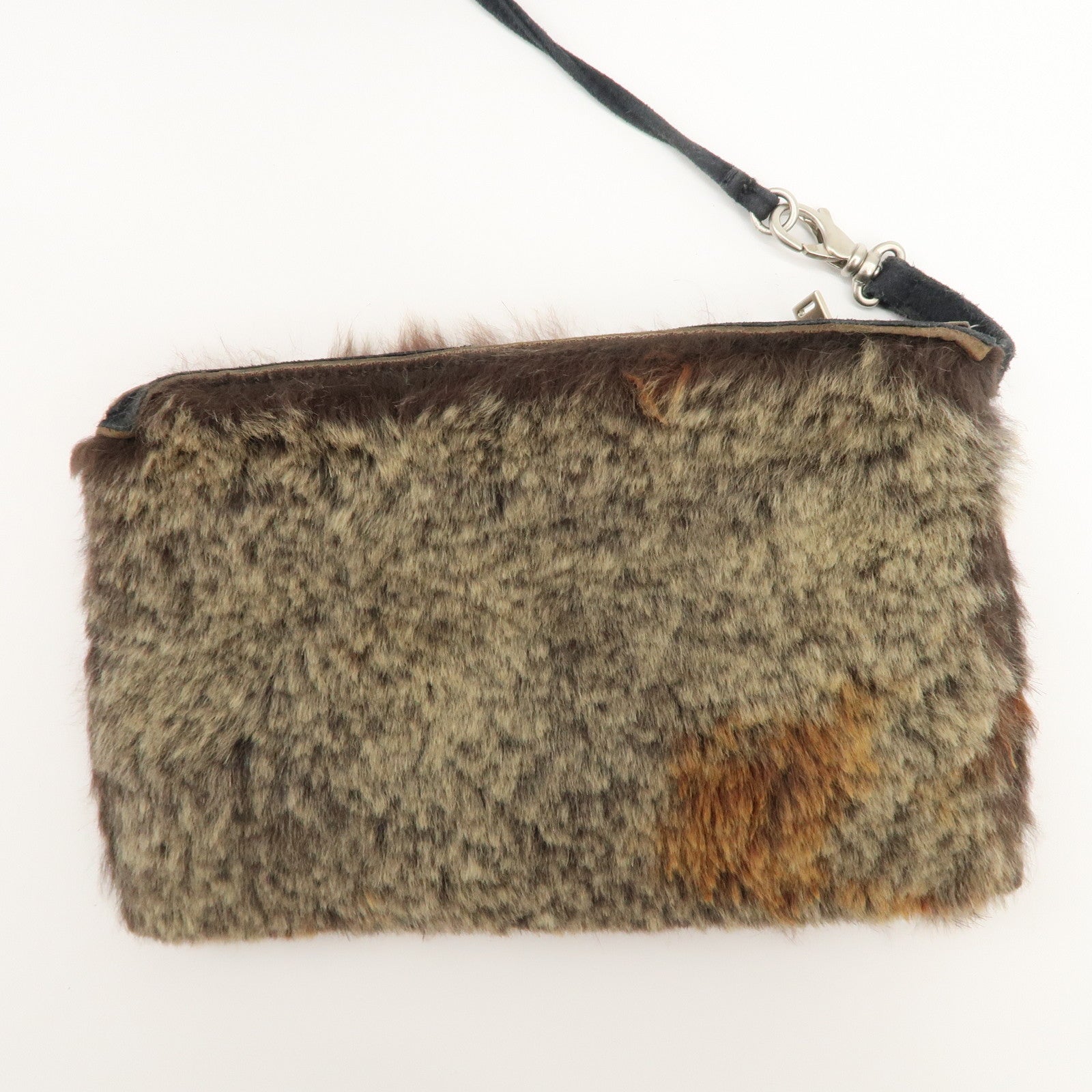 CHANEL COCO Mark Lapin Suede Tote Bag Hand Bag Shoulder Bag Brown