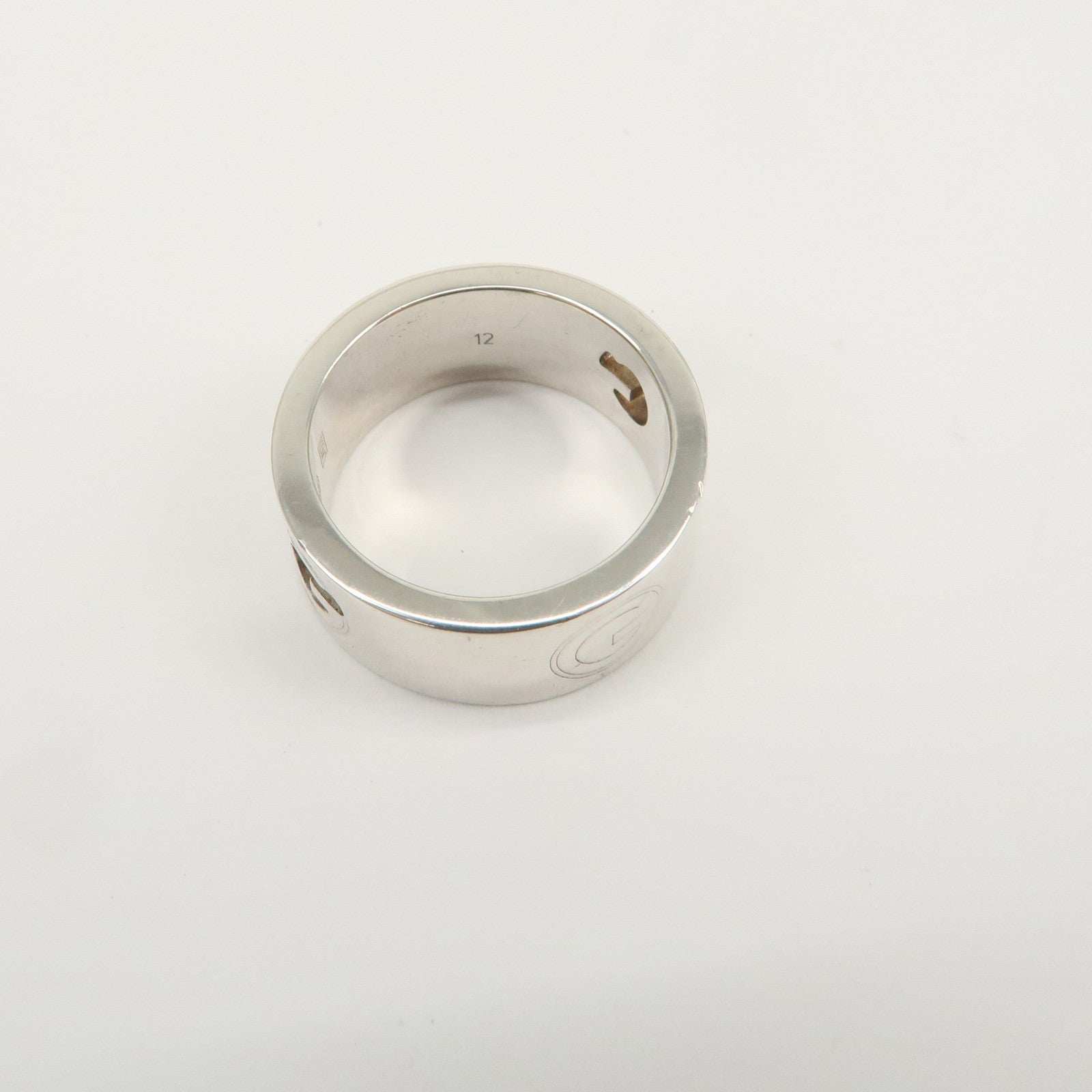 GUCCI Logo Metal Ring SV925 #12 Silver