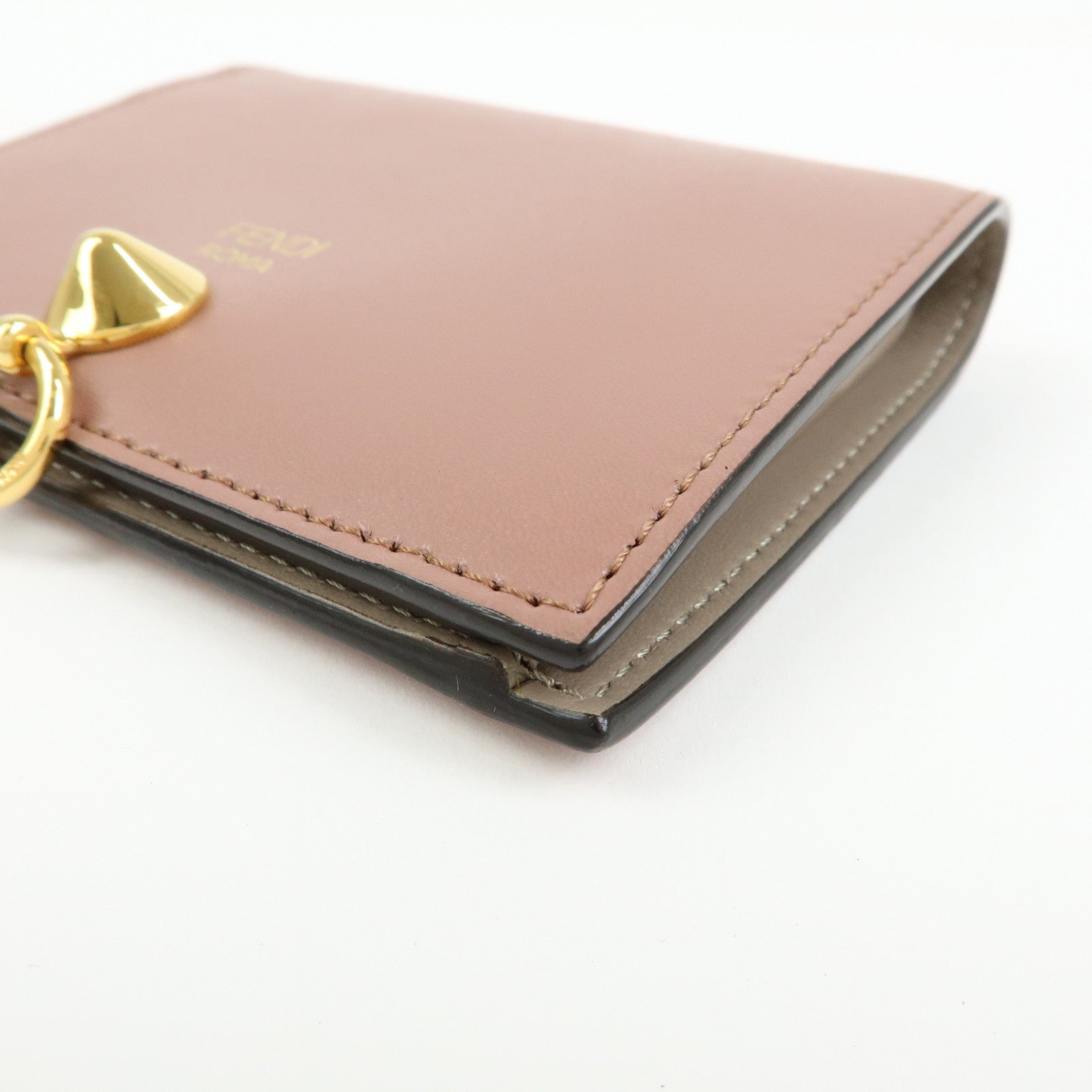 FENDI By The Way Leather Bi-fold Compact Wallet Light Pink 8M0387