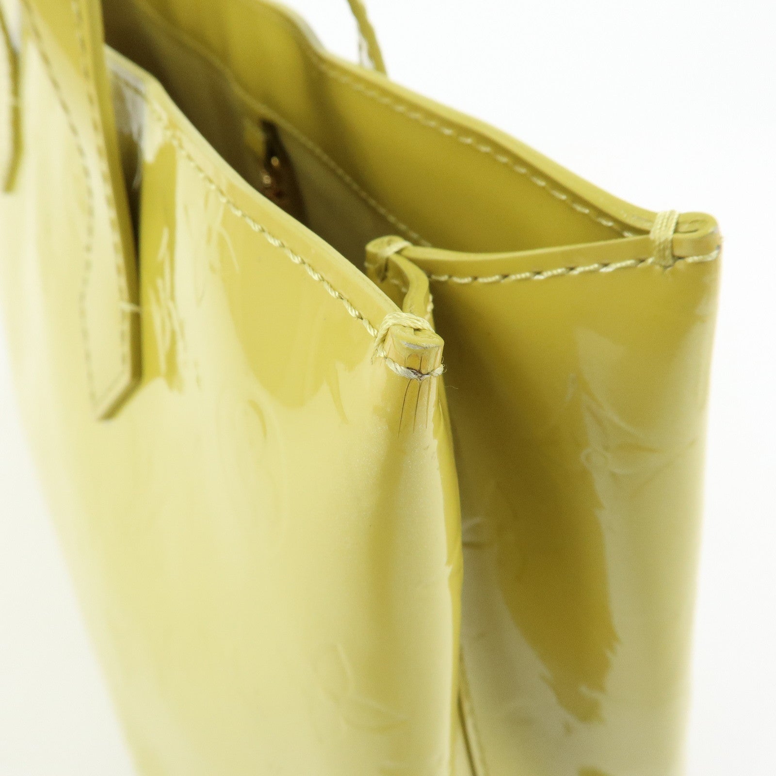 Louis Vuitton Monogram Vernis Wilshire PM Hand Bag Green M91643