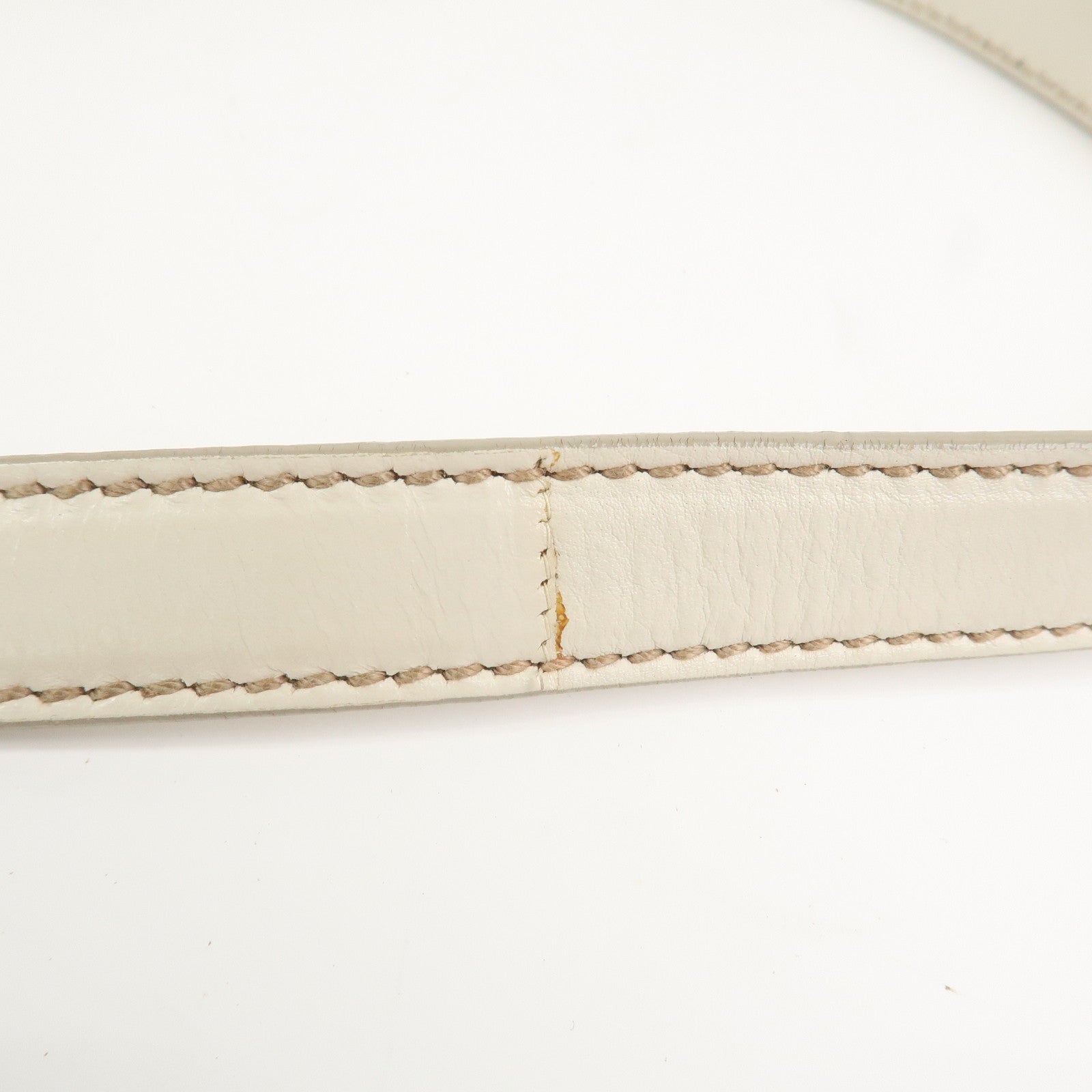 MIU MIU Logo Leather 2Way Bag Shoulder Bag Hand Bag Ivory RT0383