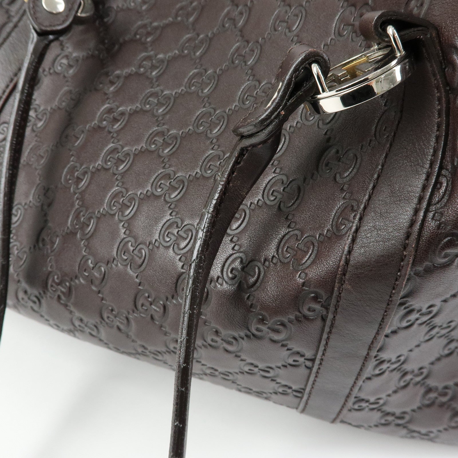 GUCCI GG Twins Guccissima Leather Tote Bag Dark Brown 232956