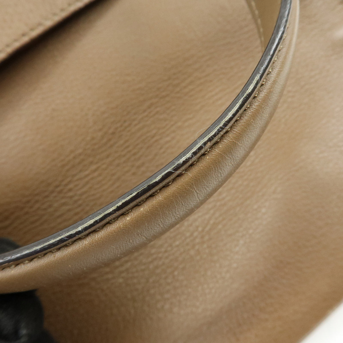 FENDI Pequin Leather Canvas Suede Tote Bag Hand Bag Brown 8BN251