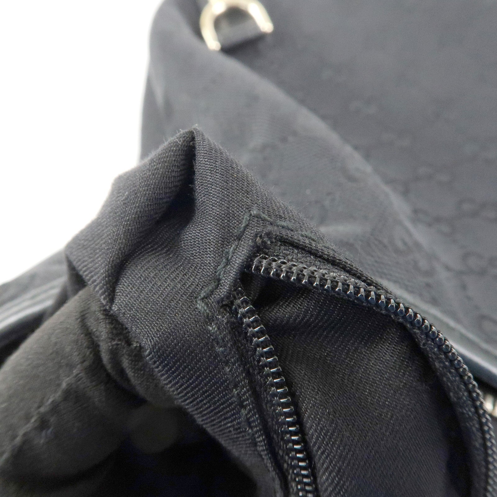 GUCCI Abbey GG Canvas Leather Shoulder Bag Black 130738 Used