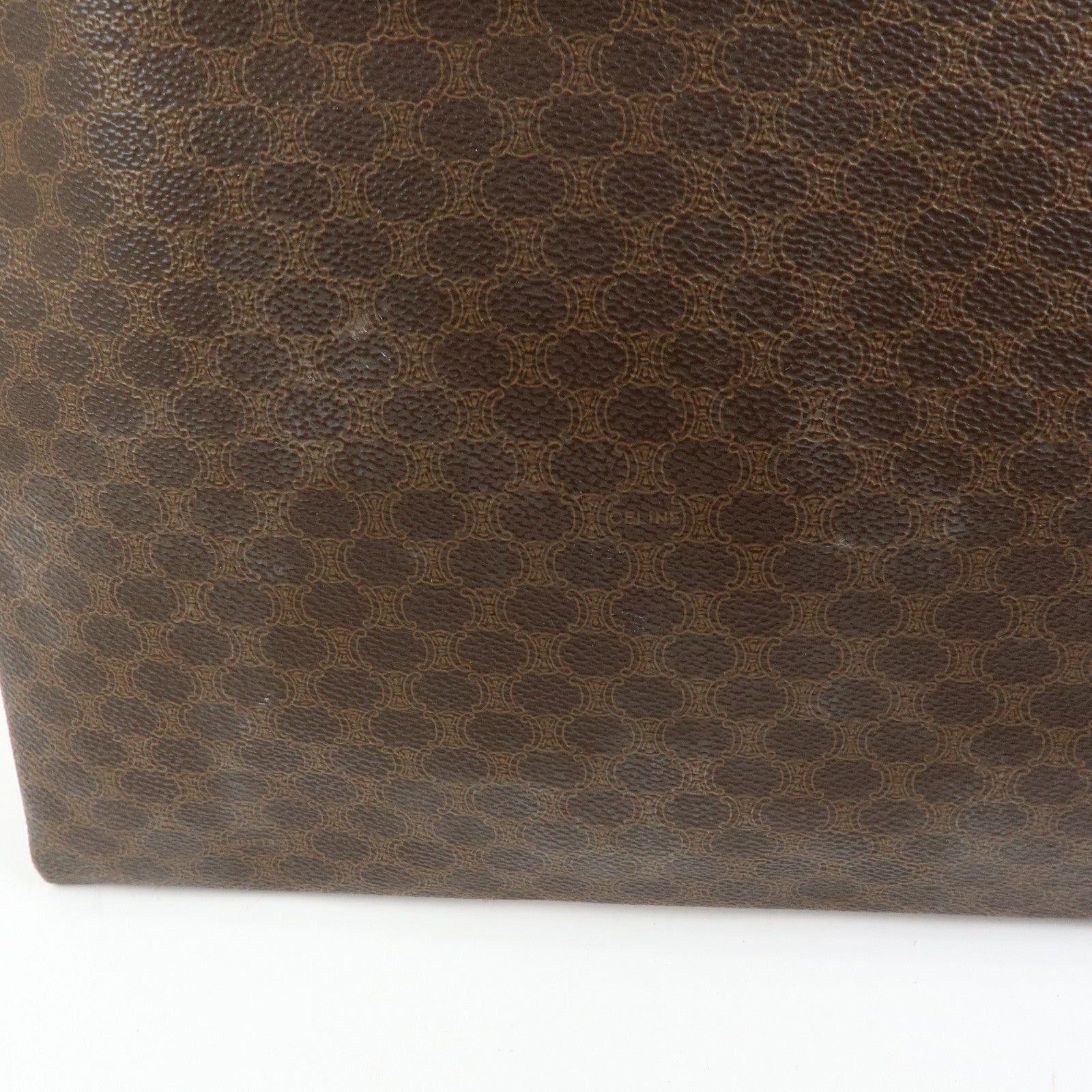 CELINE Macadam PVC Leather Tote Bag Shoulder Bag Brown