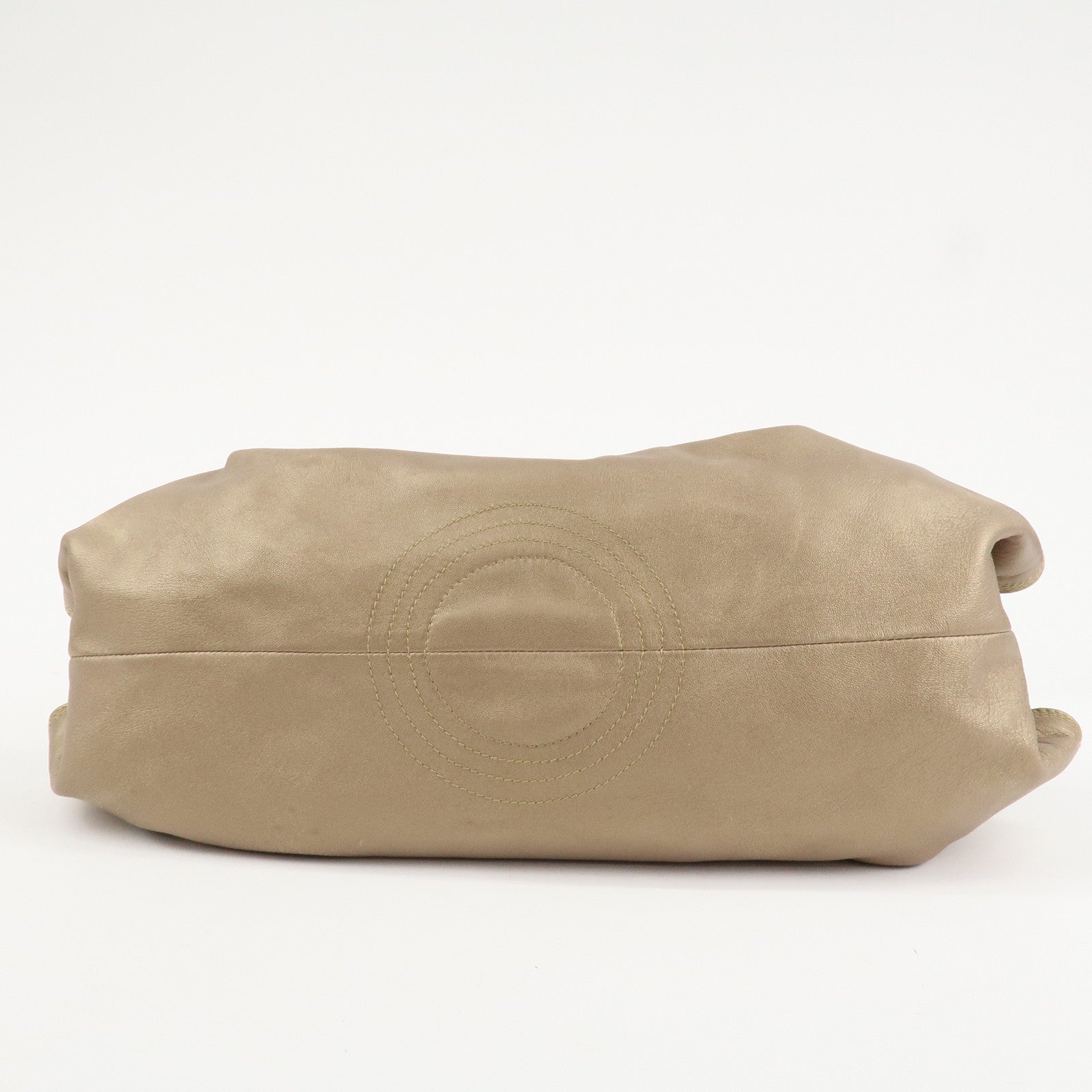 LOEWE Anagram Nappa Aire Leather Hand Bag Tote Bag Gold Used