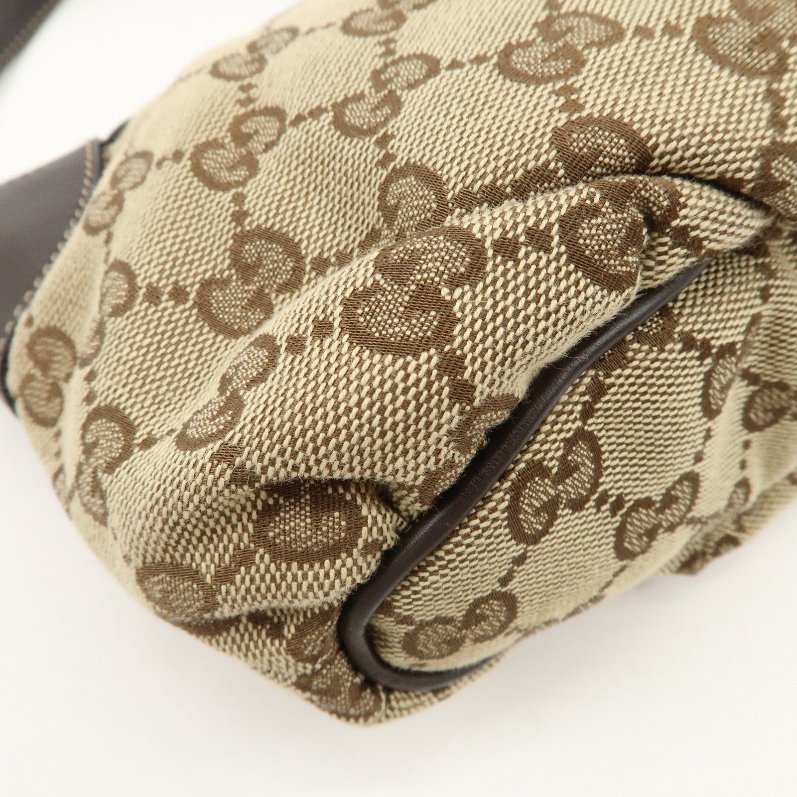 GUCCI Sherry GG Canvas Leather Shoulder Bag Beige Brown 224093 Used