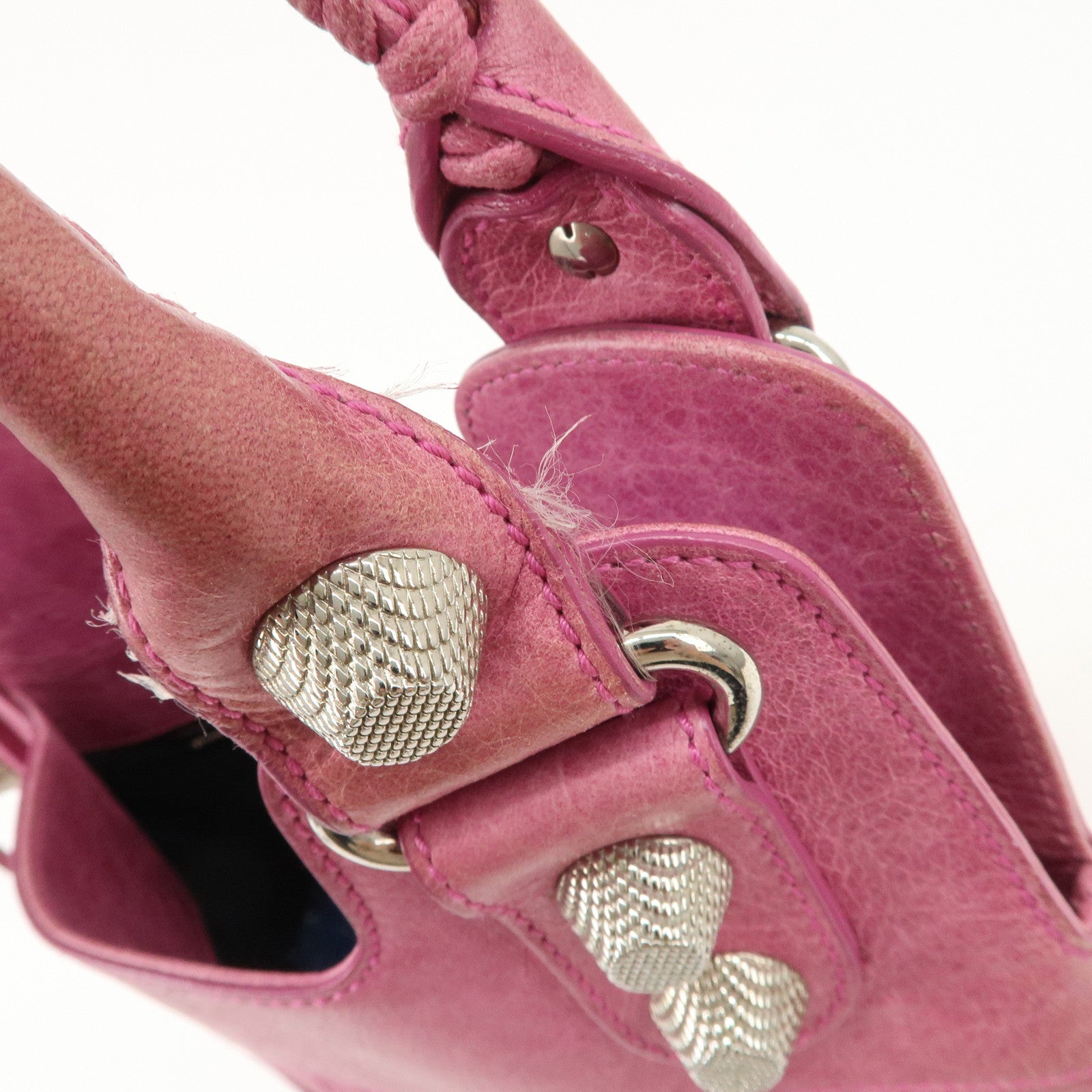 BALENCIAGA The Giant Slim Leather Shoulder Bag Hand Bag Pink 192911 Used