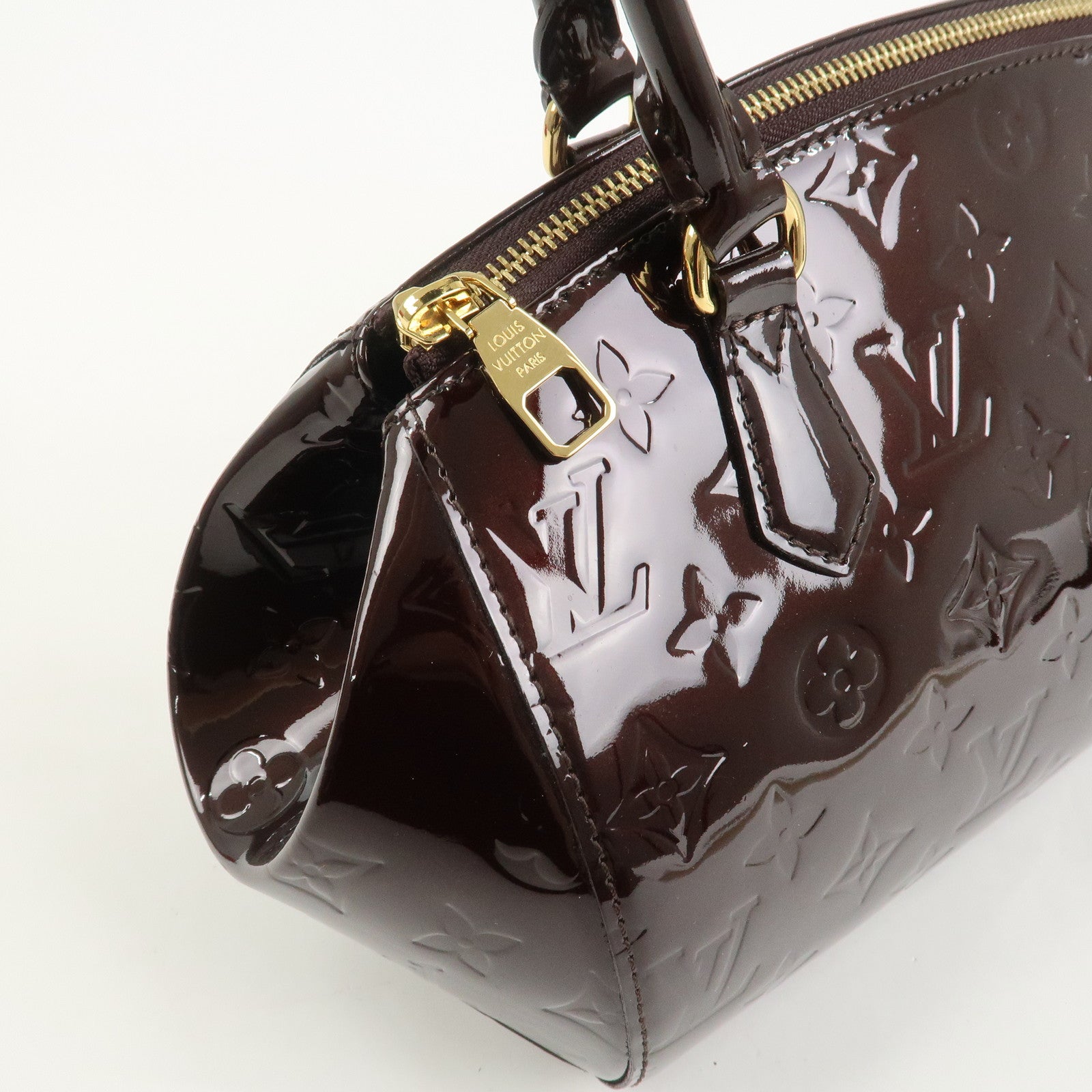 Louis Vuitton Monogram Vernis Sherwood PM Hand Bag Amarante M91493