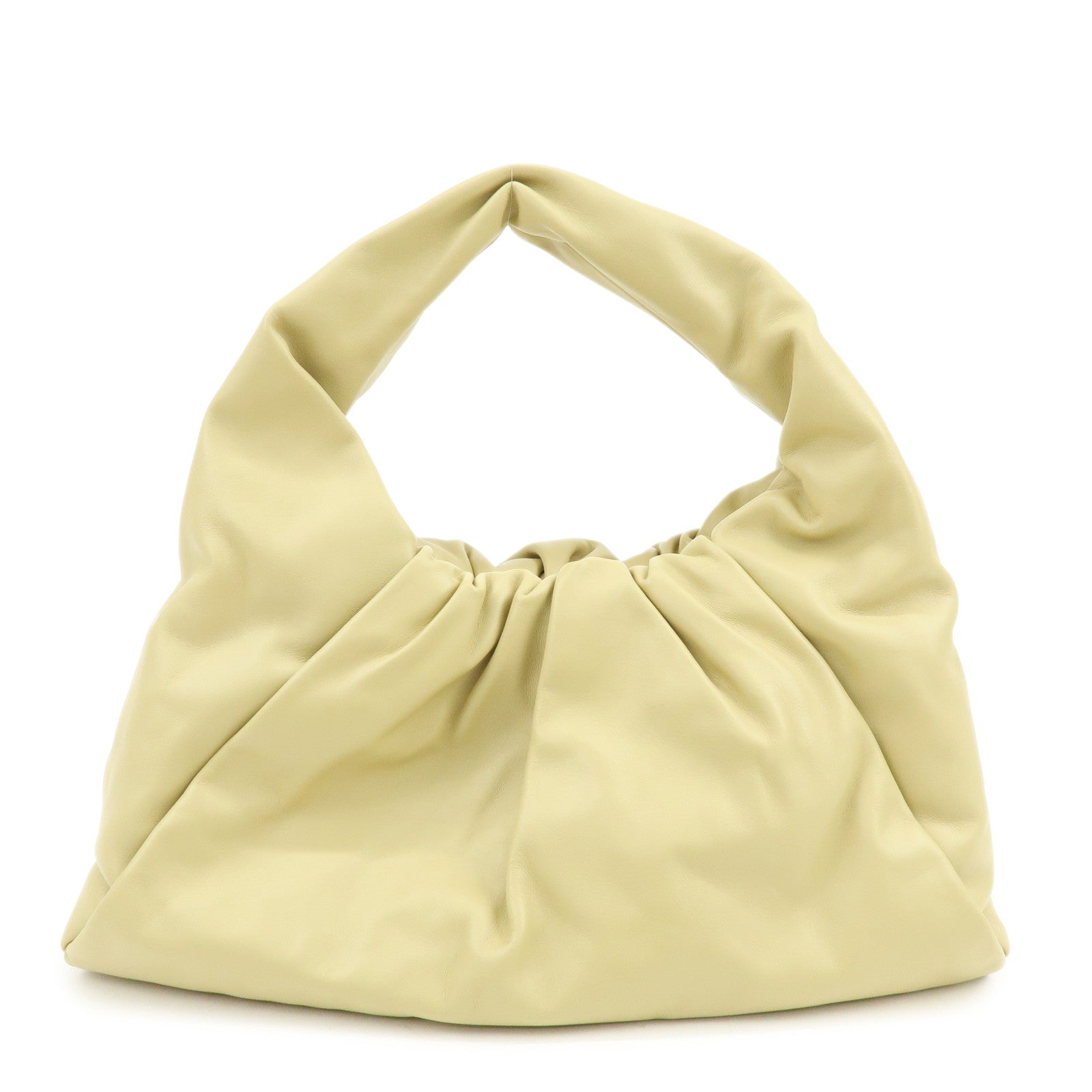 BOTTEGA VENETA The Shoulder Pouch Leather Shoulder Bag Yellow Beige