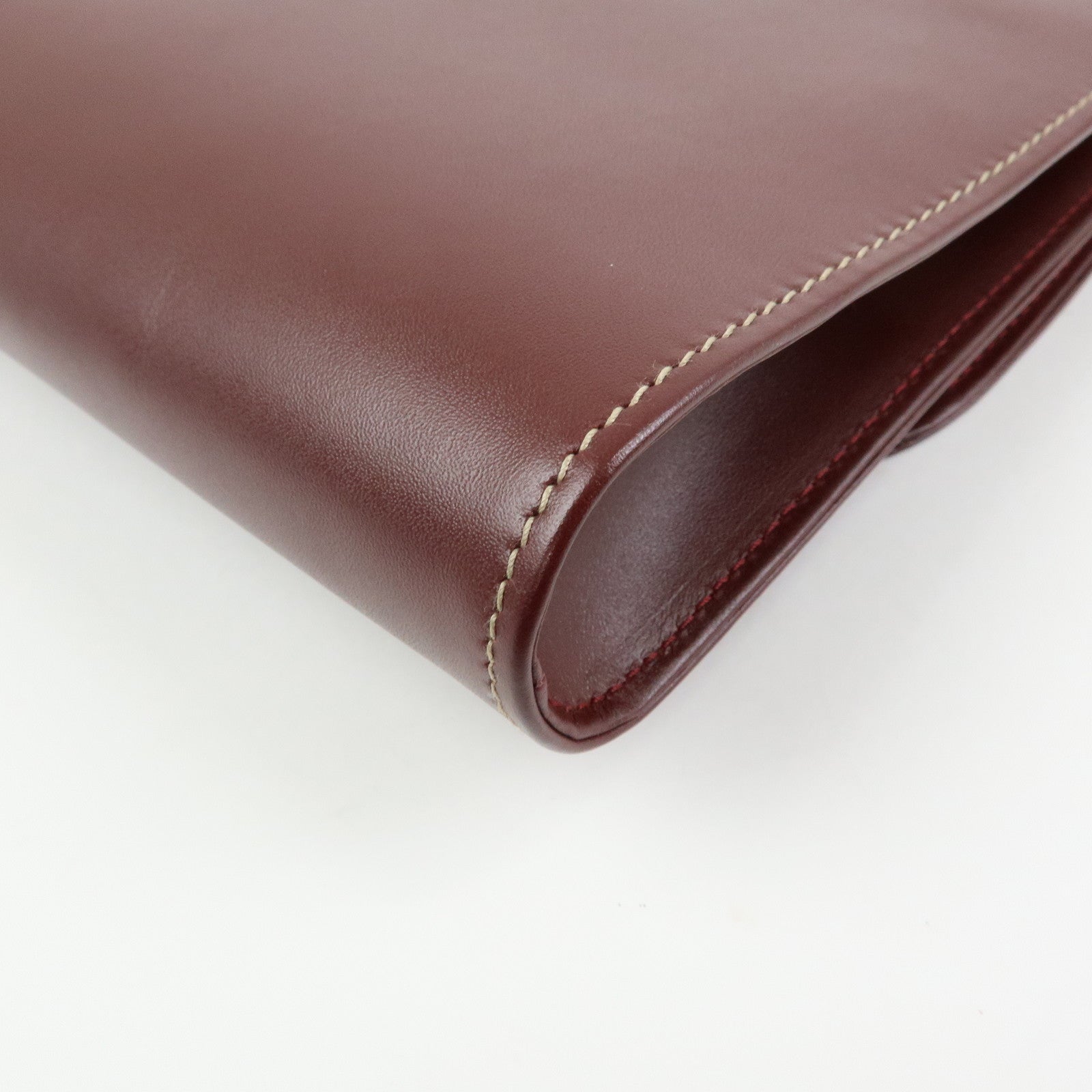 Cartier Must de Cartier Leather Clutch Bag Flat Pouch Bordeaux
