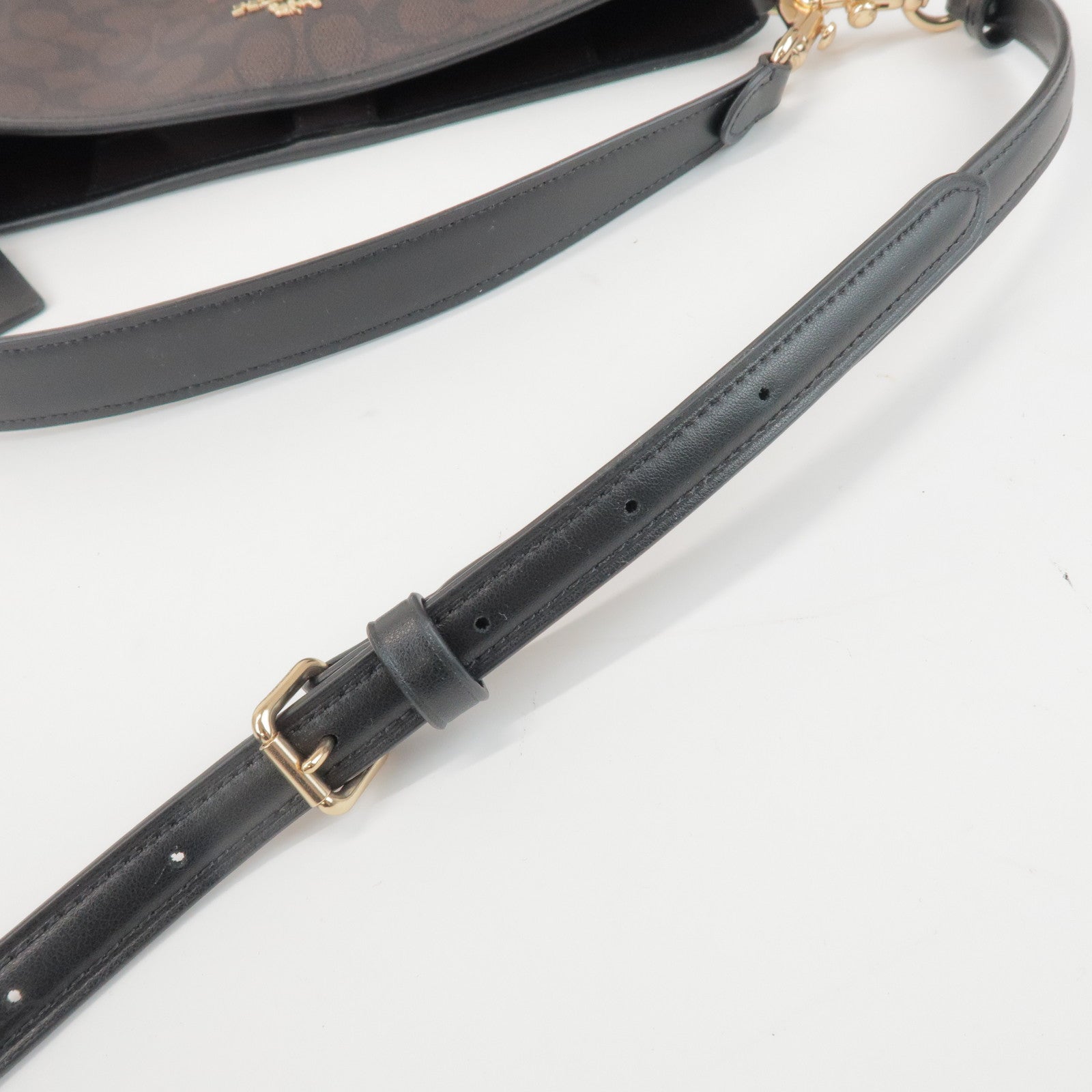 COACH Signature City PVC Leather 2Way Shoulder Bucket Bag Brown