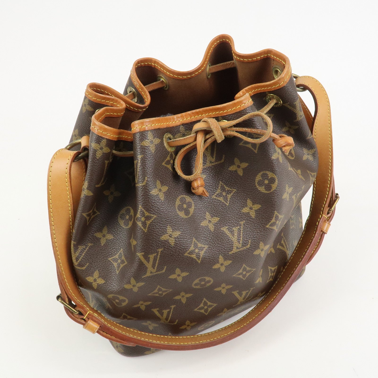 Louis Vuitton Monogram Petit Noe Shoulder Bag Brown M42226