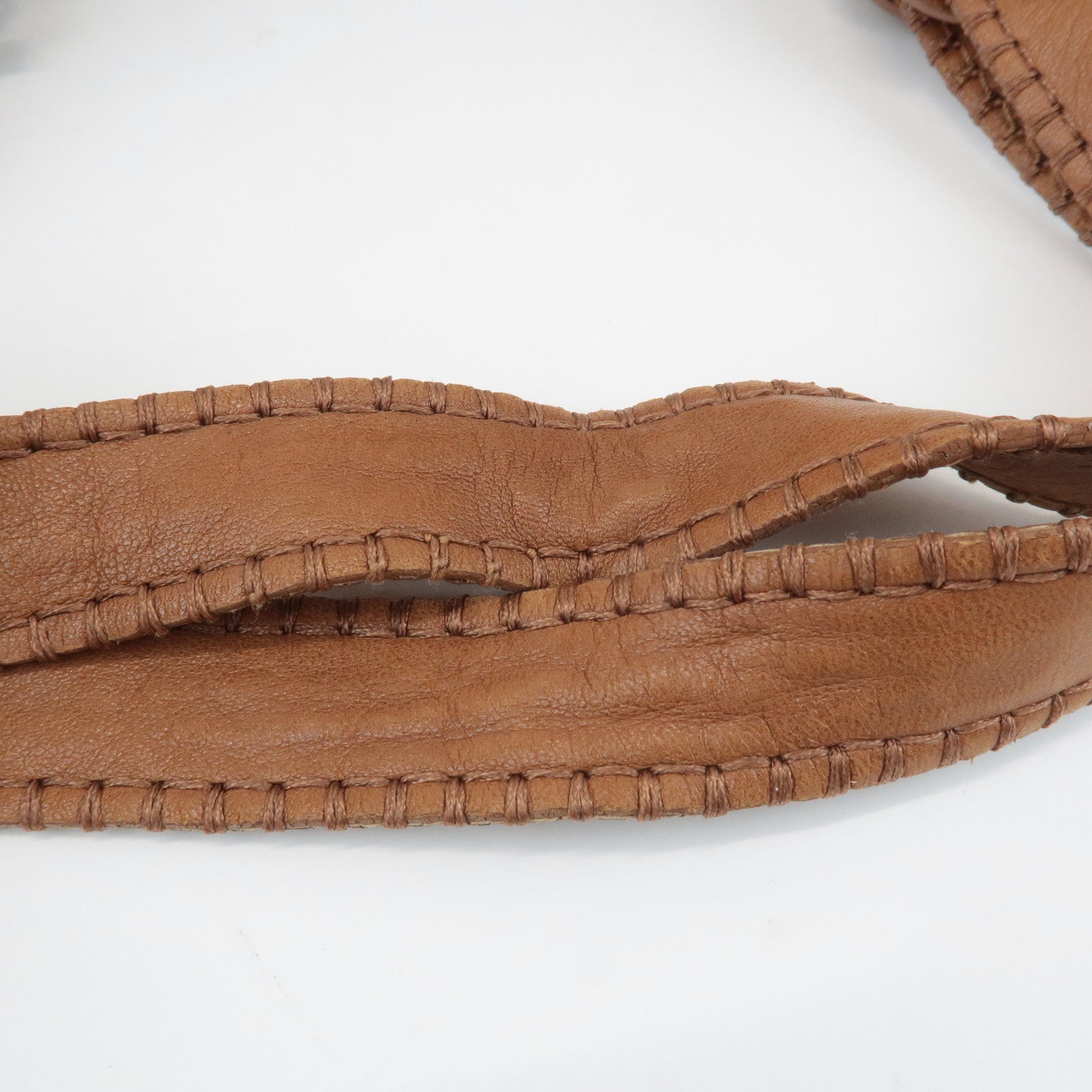 Ferragamo Ganchini Leather Shoulder Bag Hand Bag Brown Used