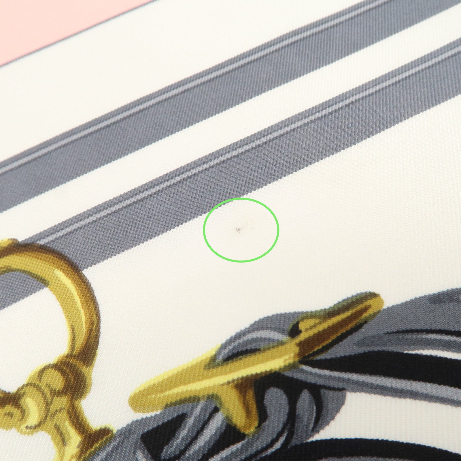 HERMES Carre 90 Silk 100% RIDES DE GALA Scarf Light Pink White