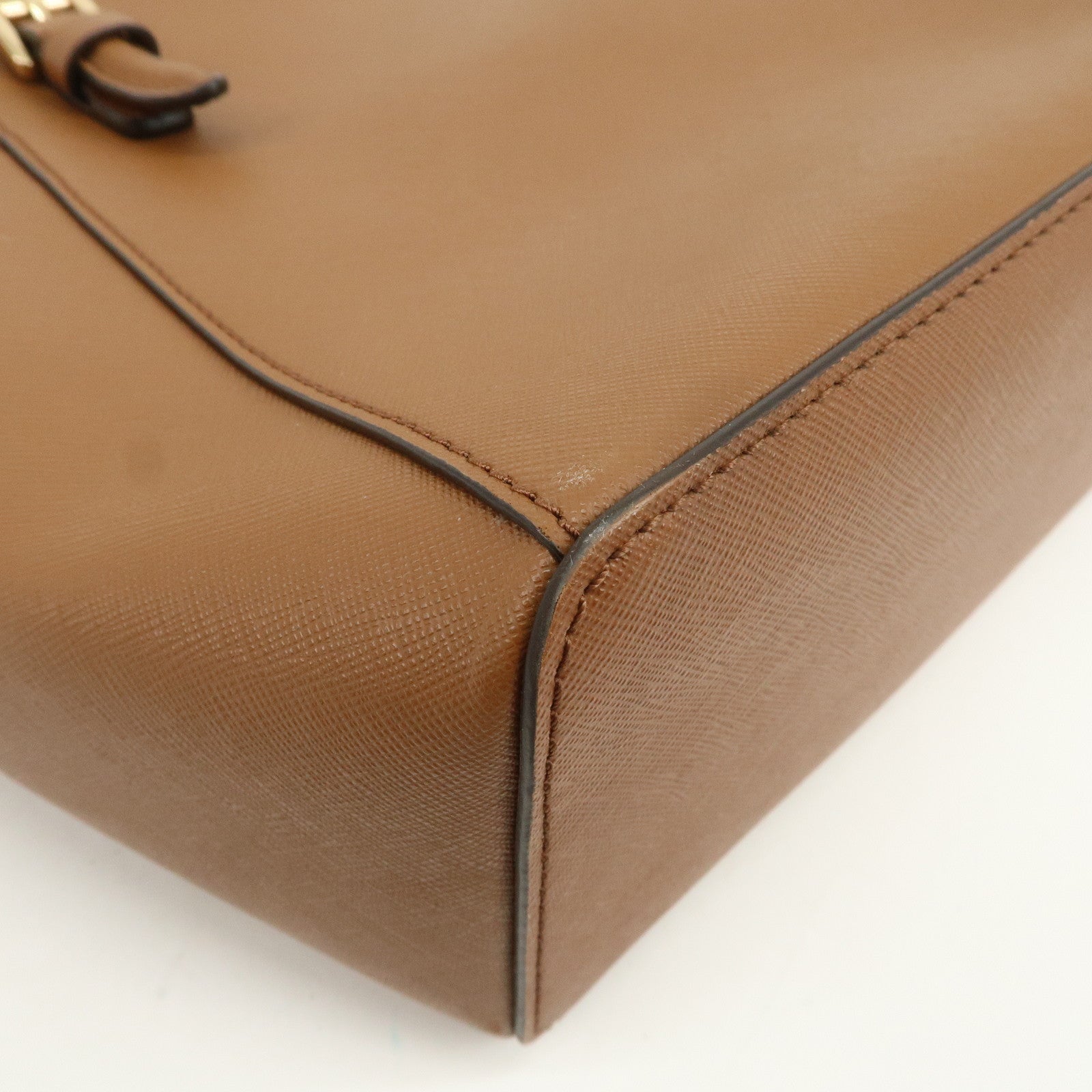 MICHAEL KORS Leather Tote Bag Shoulder Bag Brown Gold