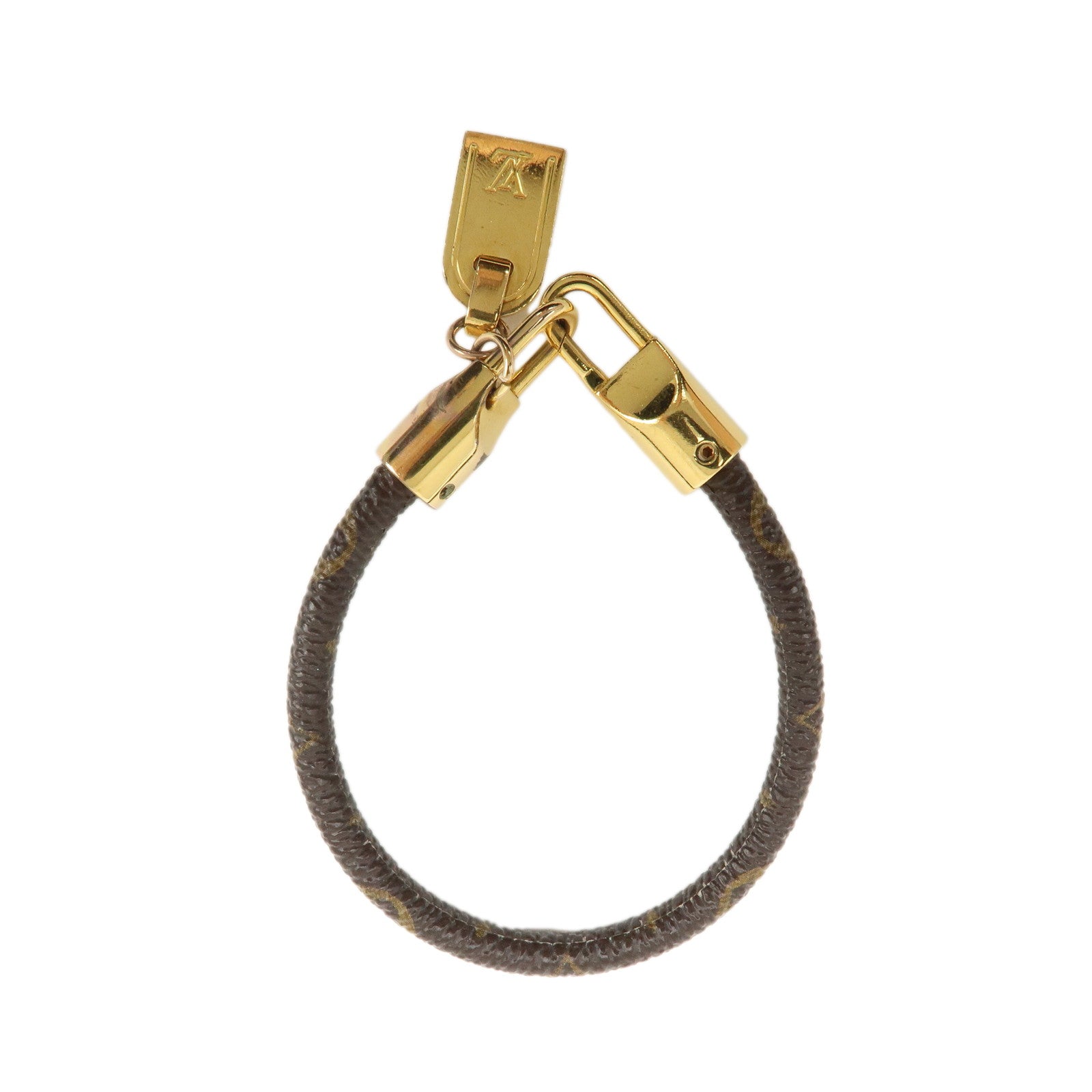 Louis Vuitton Monogram Bracelet Lock It Brown M6605E Used
