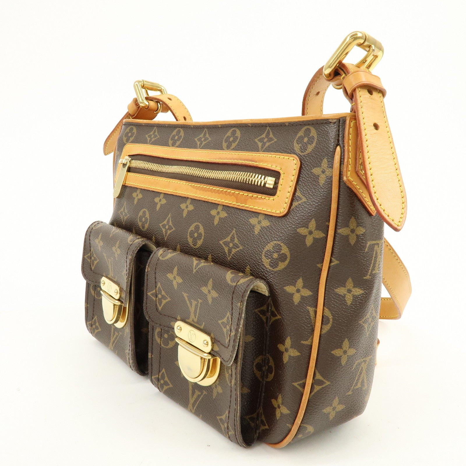 Louis Vuitton Monogram Hudson GM Shoulder Bag Brown M40045