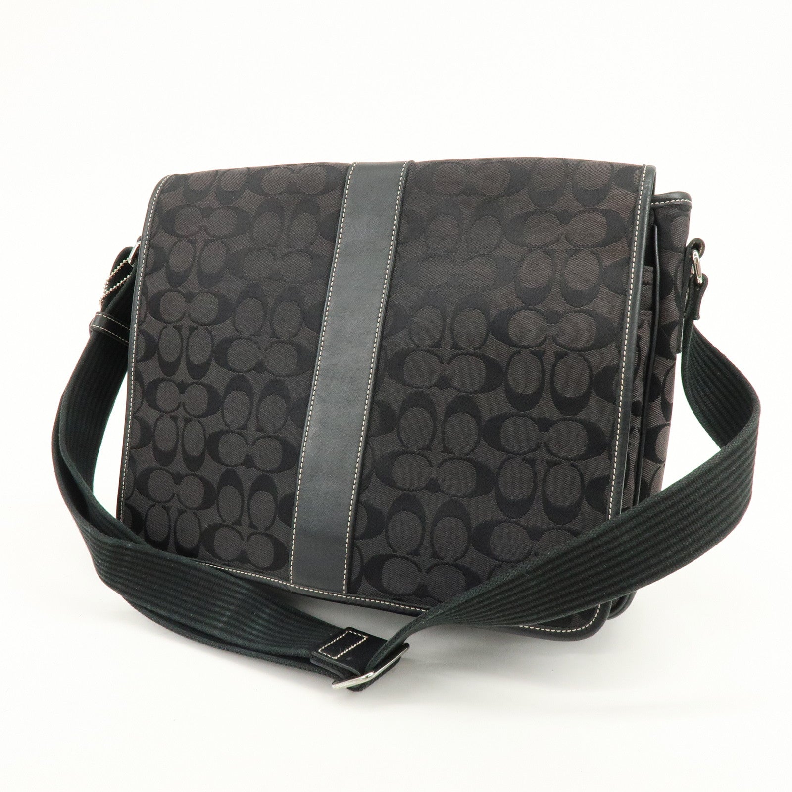 COACH Signature Set of 2 Shoulder Bag Crossbody Bag Black Brown