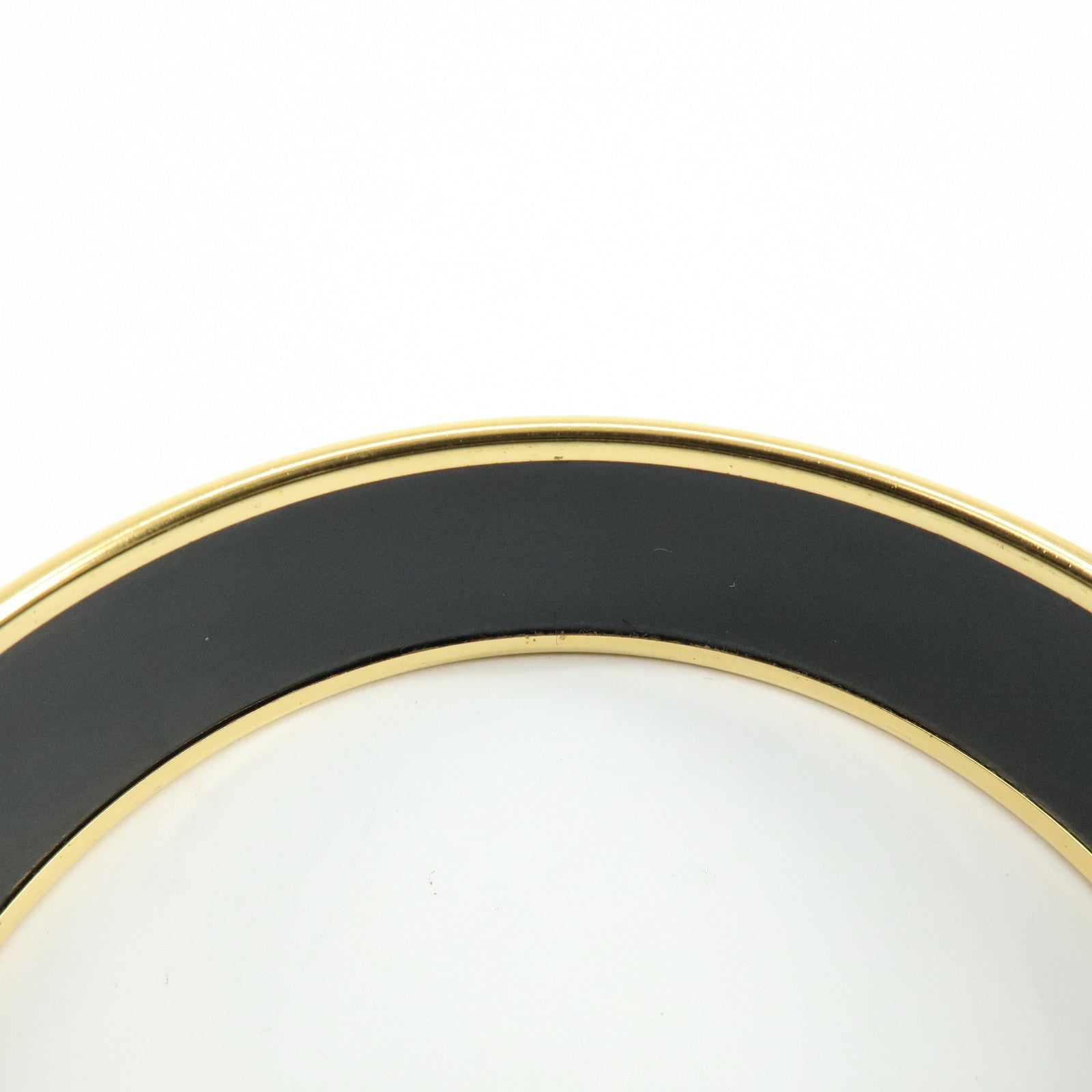 HERMES Email GM Gold Plated Bangle Bracelet Blue Multicolor